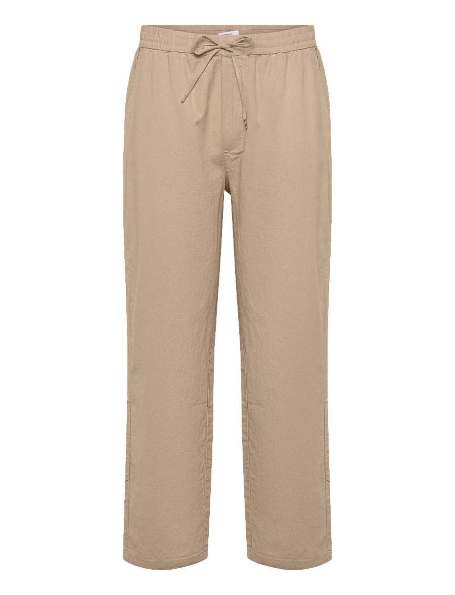 Lindbergh - Linen wide fit pants - hørbukser - sand - 1