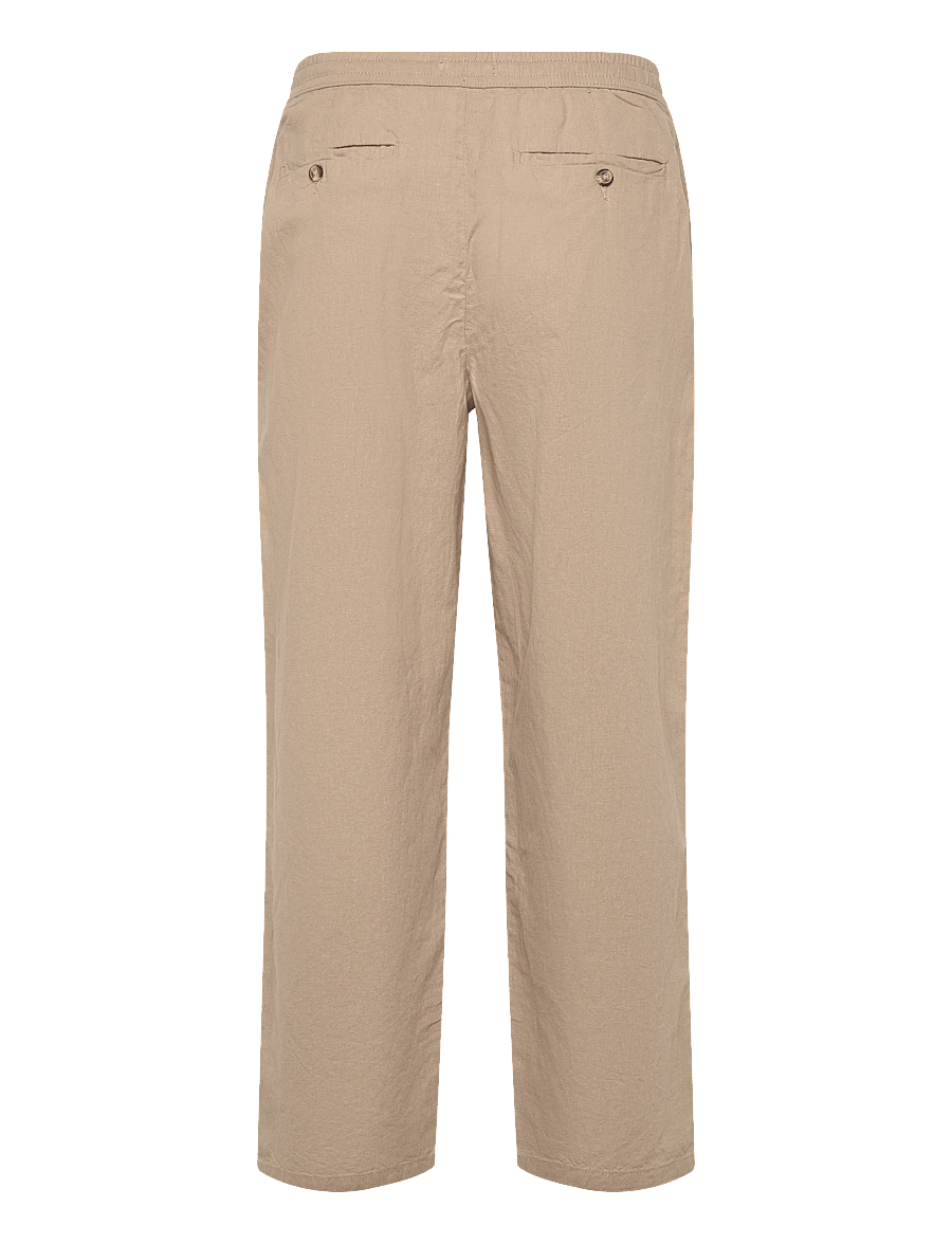 Lindbergh - Linen wide fit pants - hørbukser - sand - 2