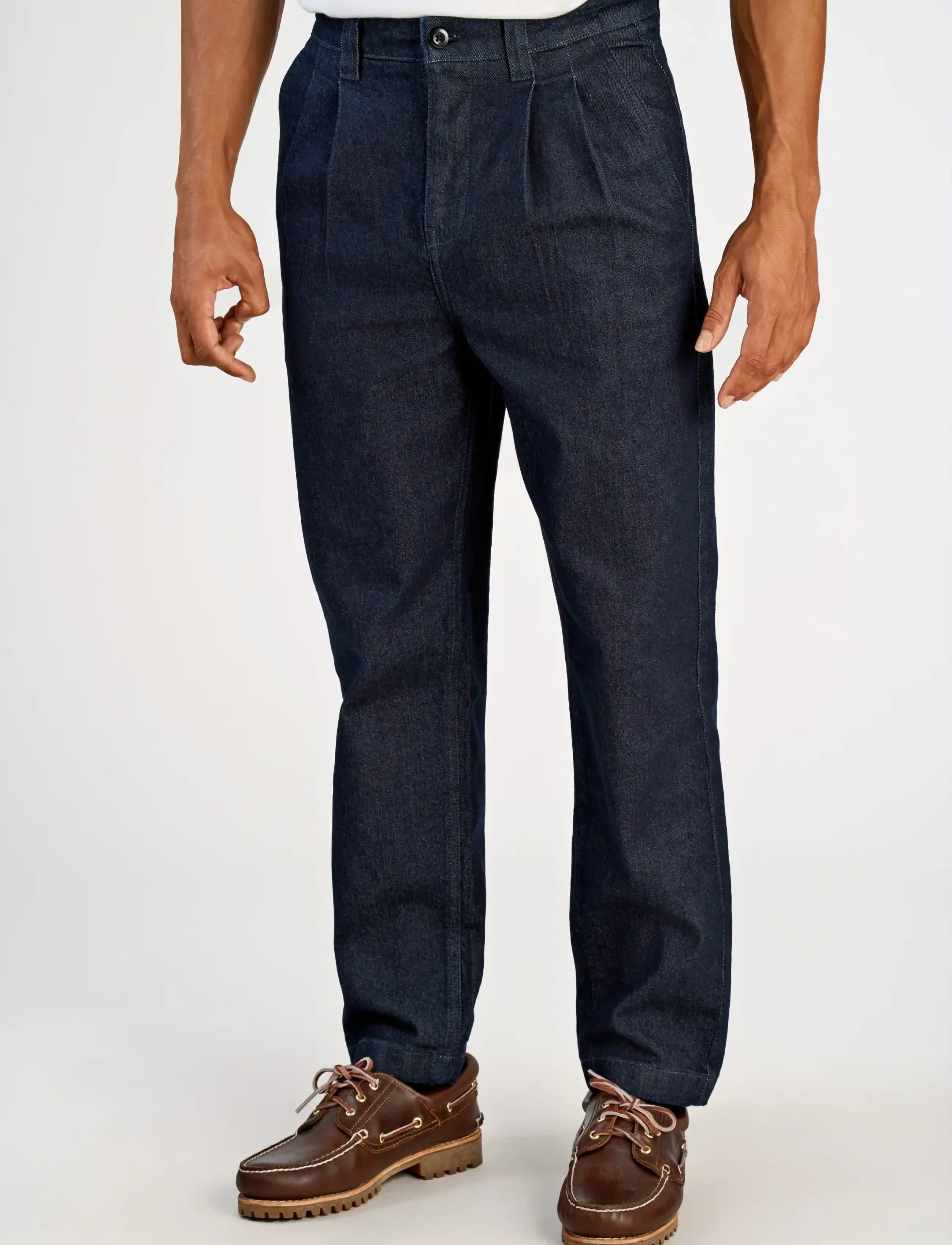 Lindbergh - Indigo double pleat pants - trousers & jeans - indigo blue - 3