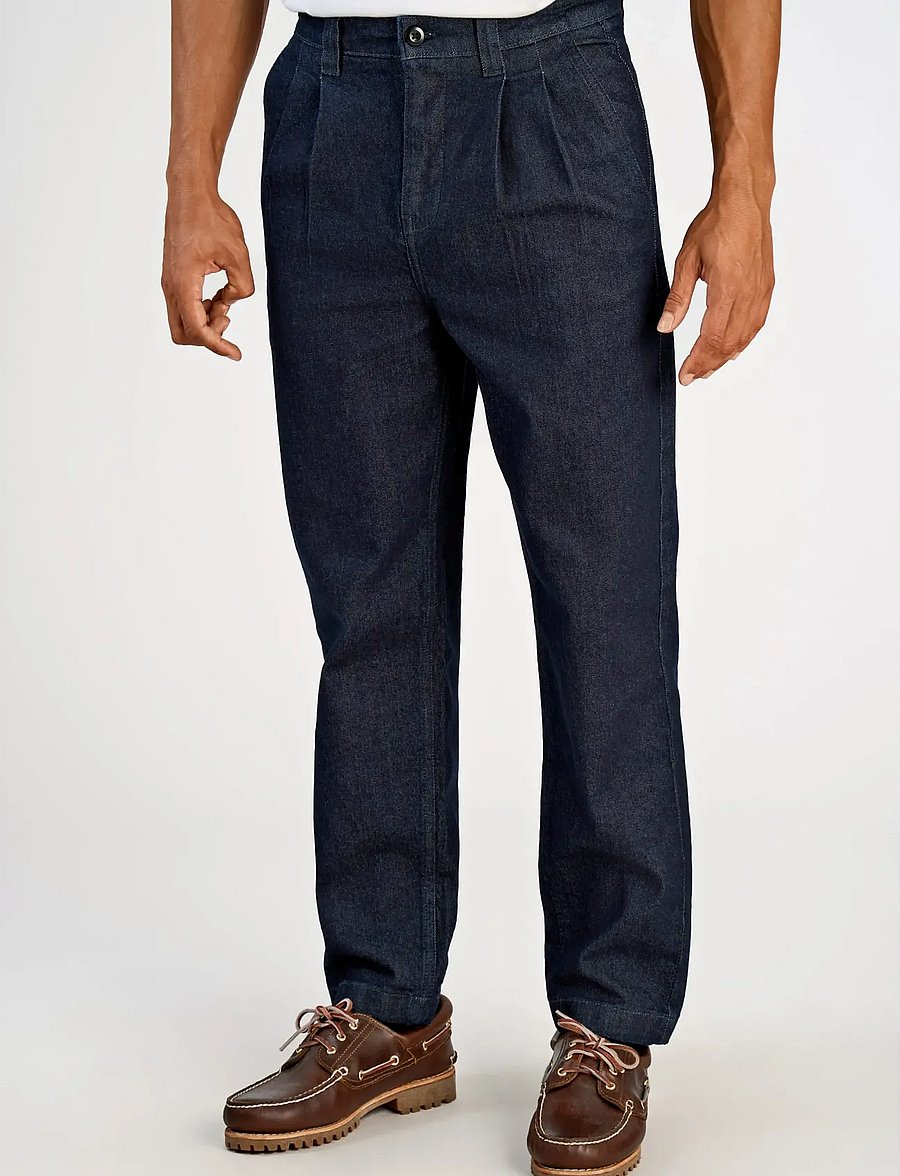 Lindbergh - Indigo double pleat pants - loose jeans - indigo blue - 3