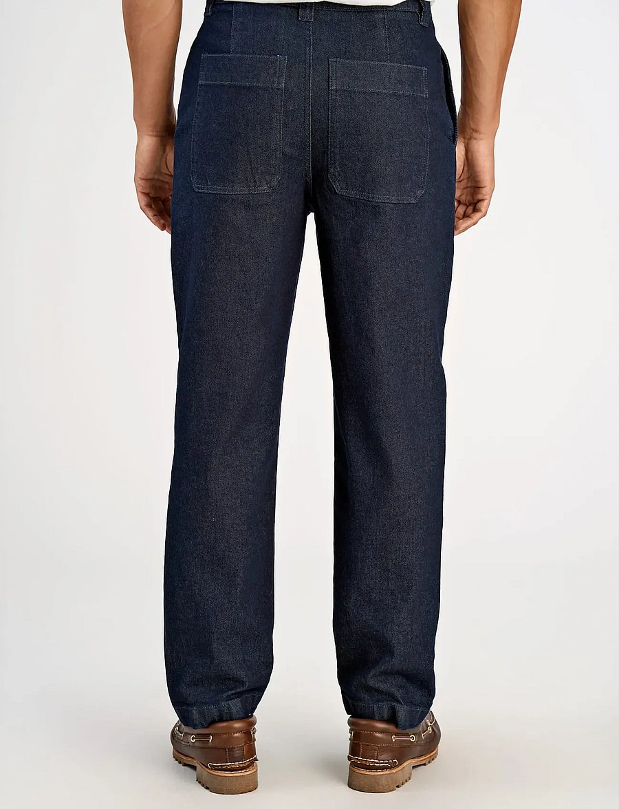 Lindbergh - Indigo double pleat pants - loose jeans - indigo blue - 4