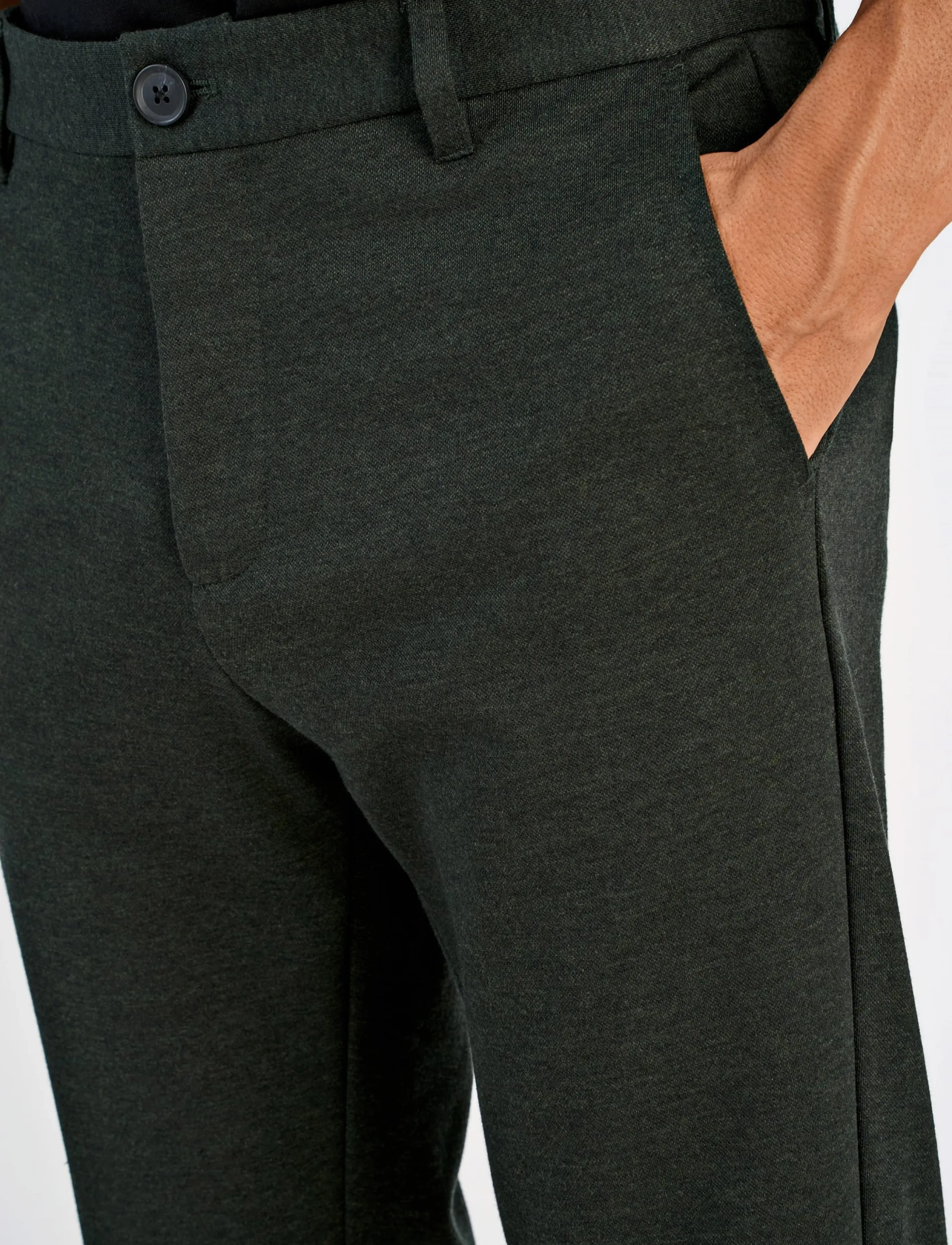 Lindbergh - Superflex knitted cropped pant - freizeithosen - army mix - 5