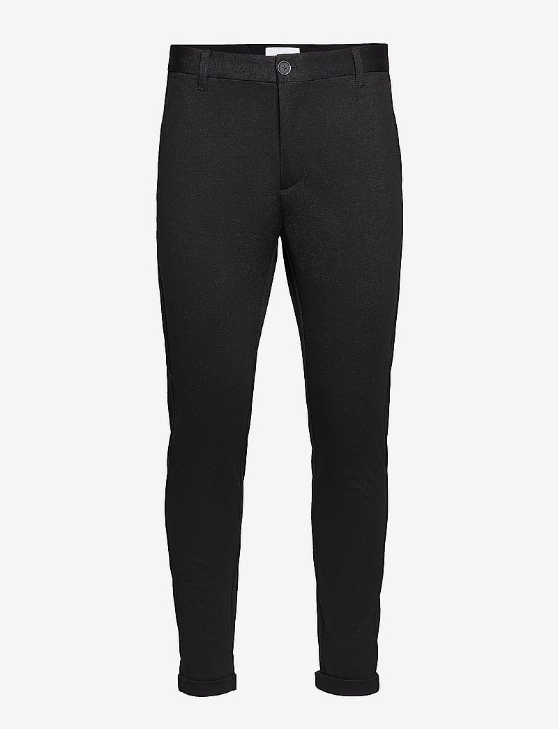 Lindbergh - Superflex knitted cropped pant - casual byxor - black - 1