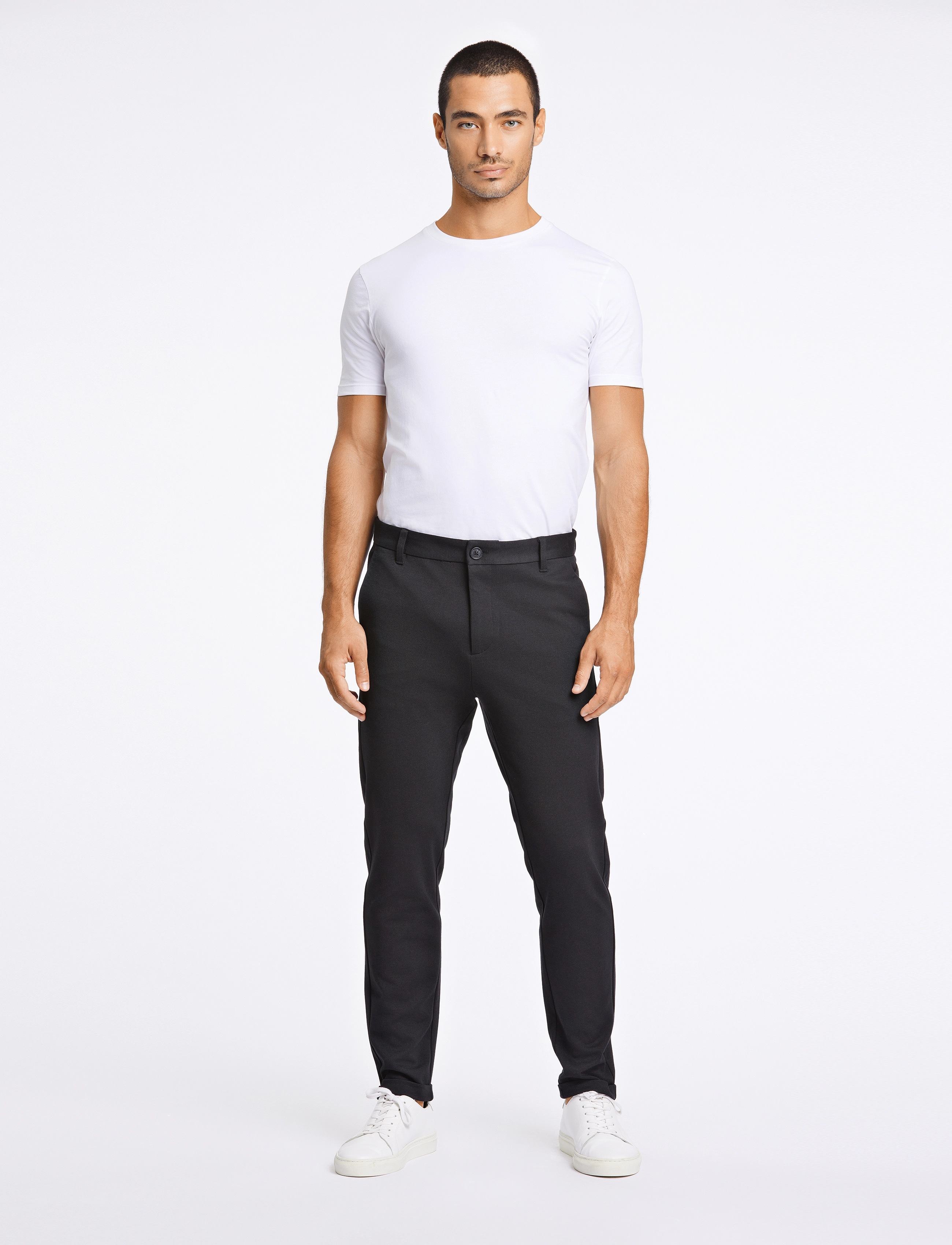 Lindbergh Superflex Knitted Cropped Pant, Mænd, Strikkede Cropped Bukser, Sort, Str: XS