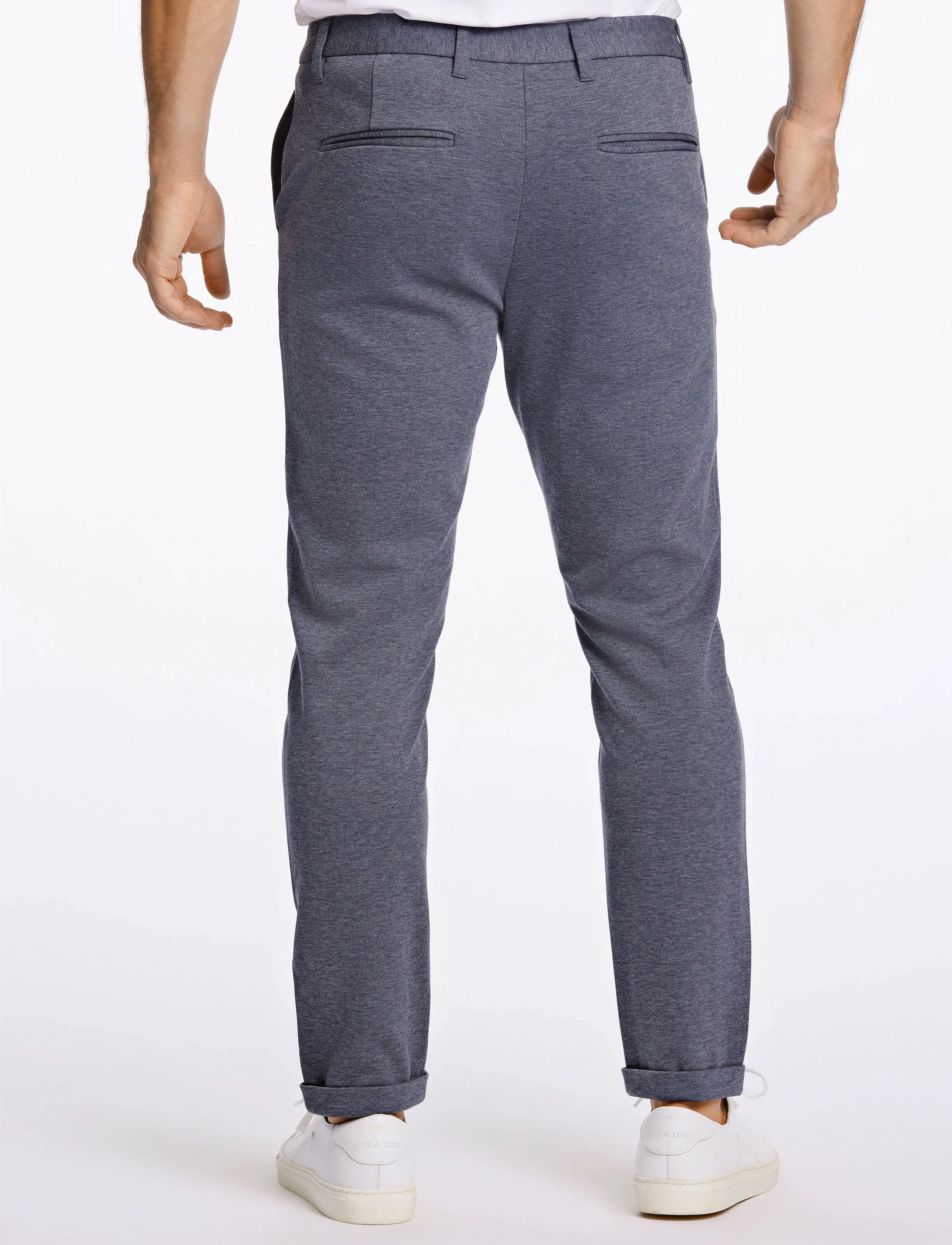 Lindbergh - Superflex knitted cropped pant - casual trousers - blue mix - 3