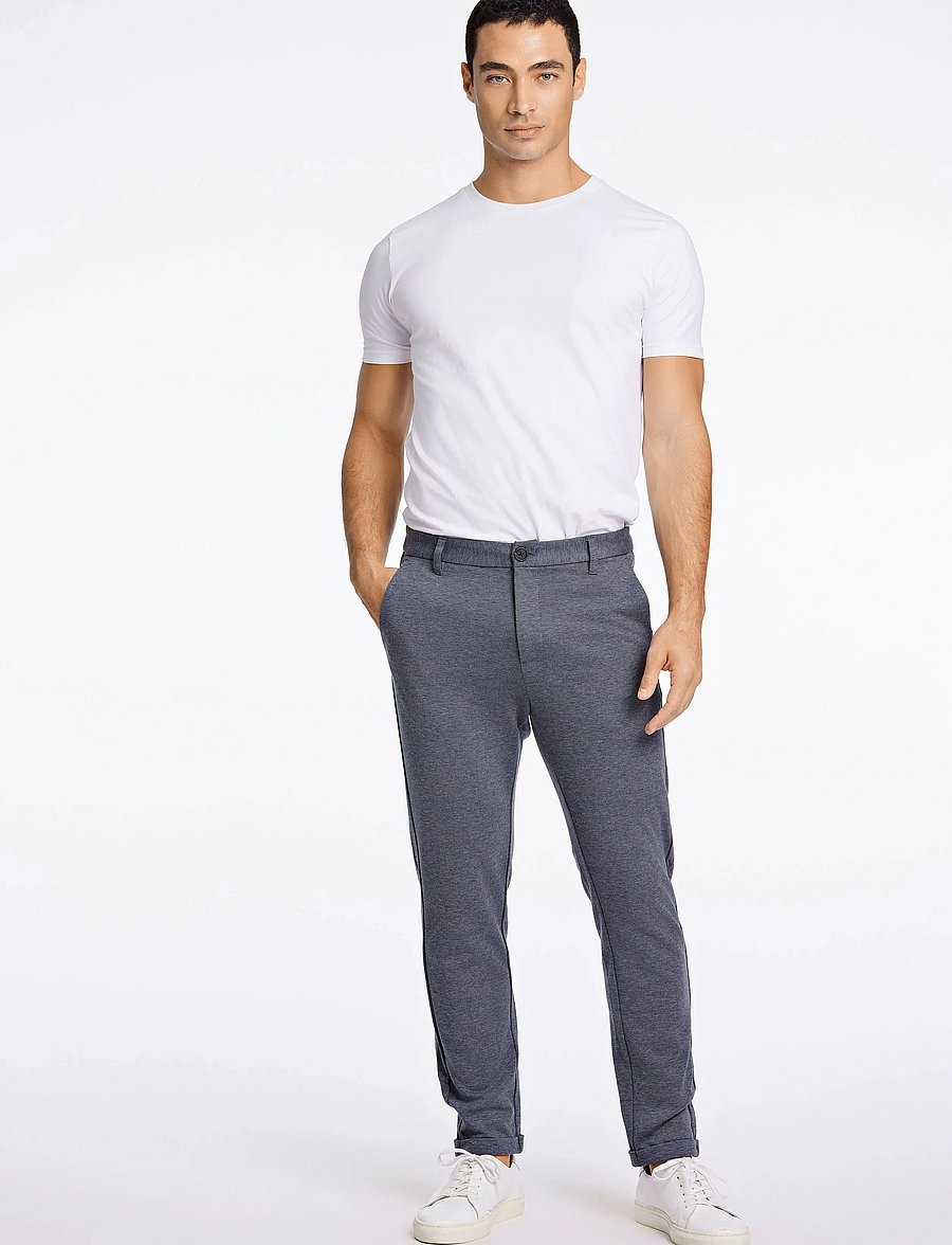 Lindbergh - Superflex knitted cropped pantSuperflex knitted cropped pant - casual byxor - blue mix - 4