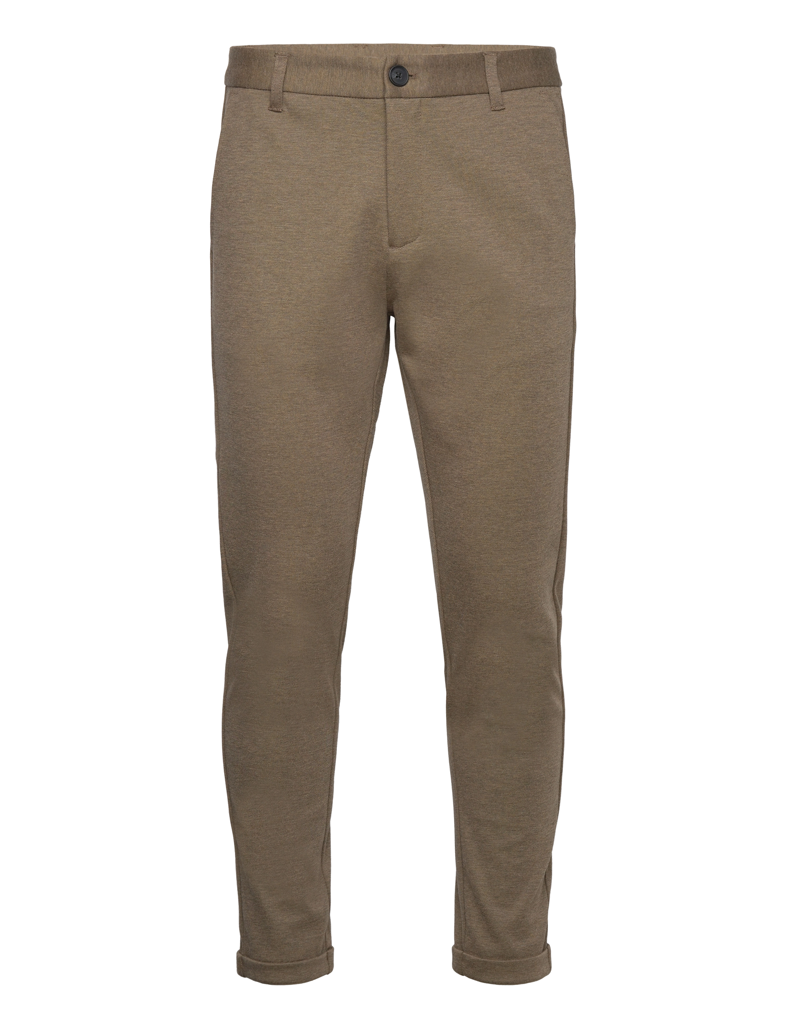 Lindbergh - Superflex knitted cropped pant - casual bukser - deep sand mix - 1