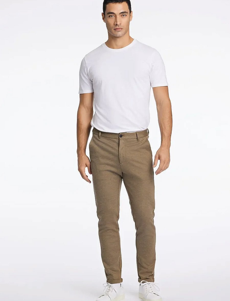 Lindbergh - Superflex knitted cropped pant - casual bukser - deep sand mix - 0