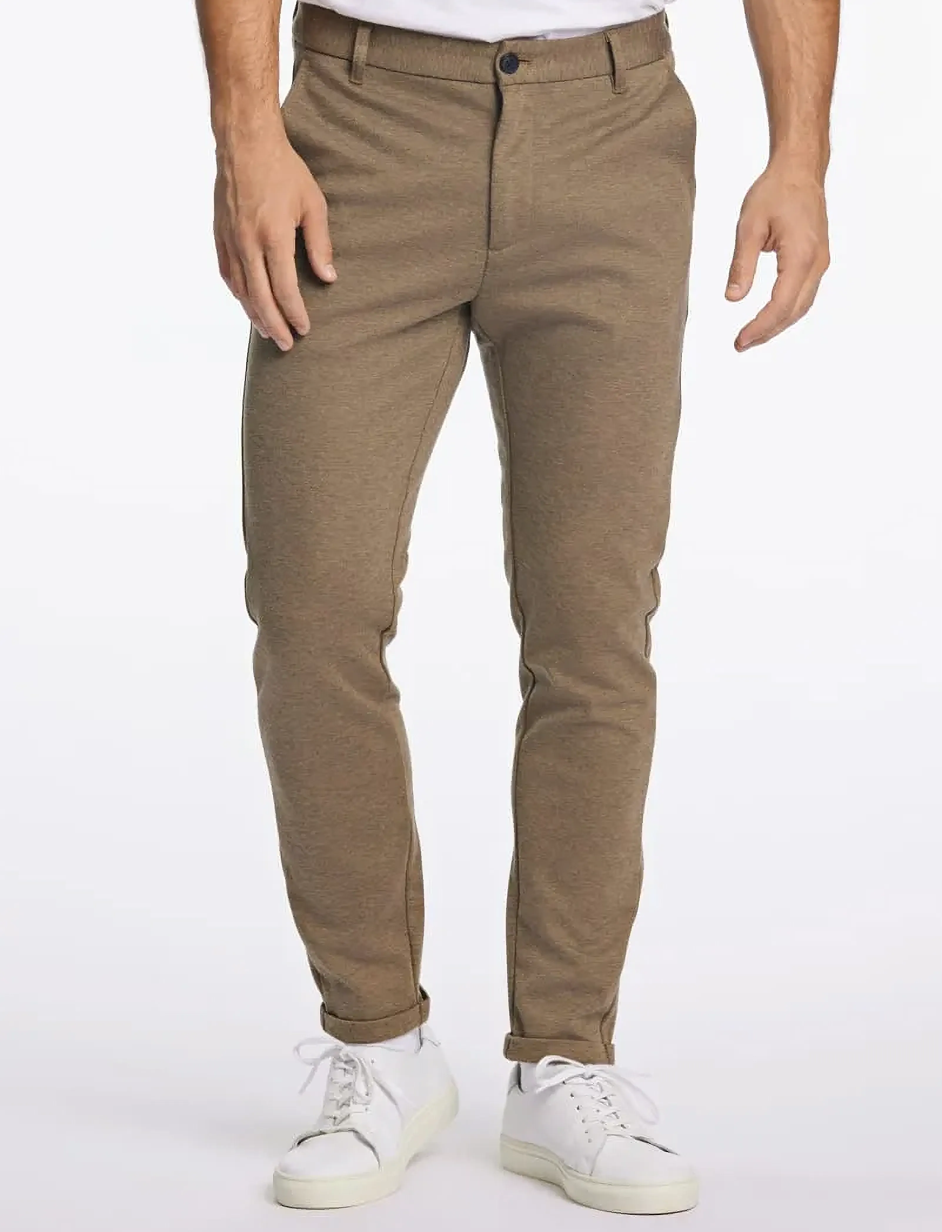 Lindbergh - Superflex knitted cropped pant - casual bukser - deep sand mix - 4