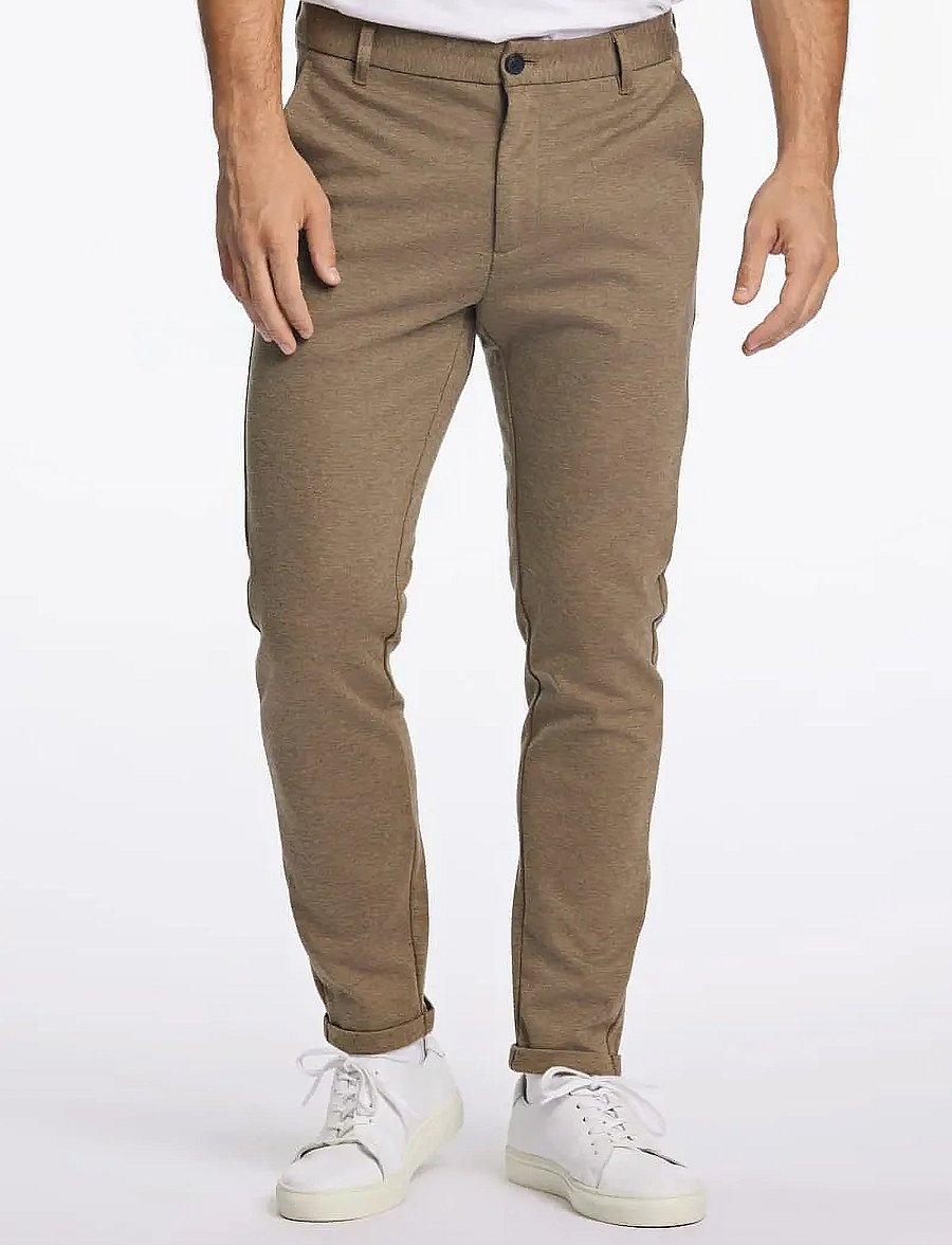 Lindbergh - Superflex knitted cropped pant - casual bukser - deep sand mix - 4