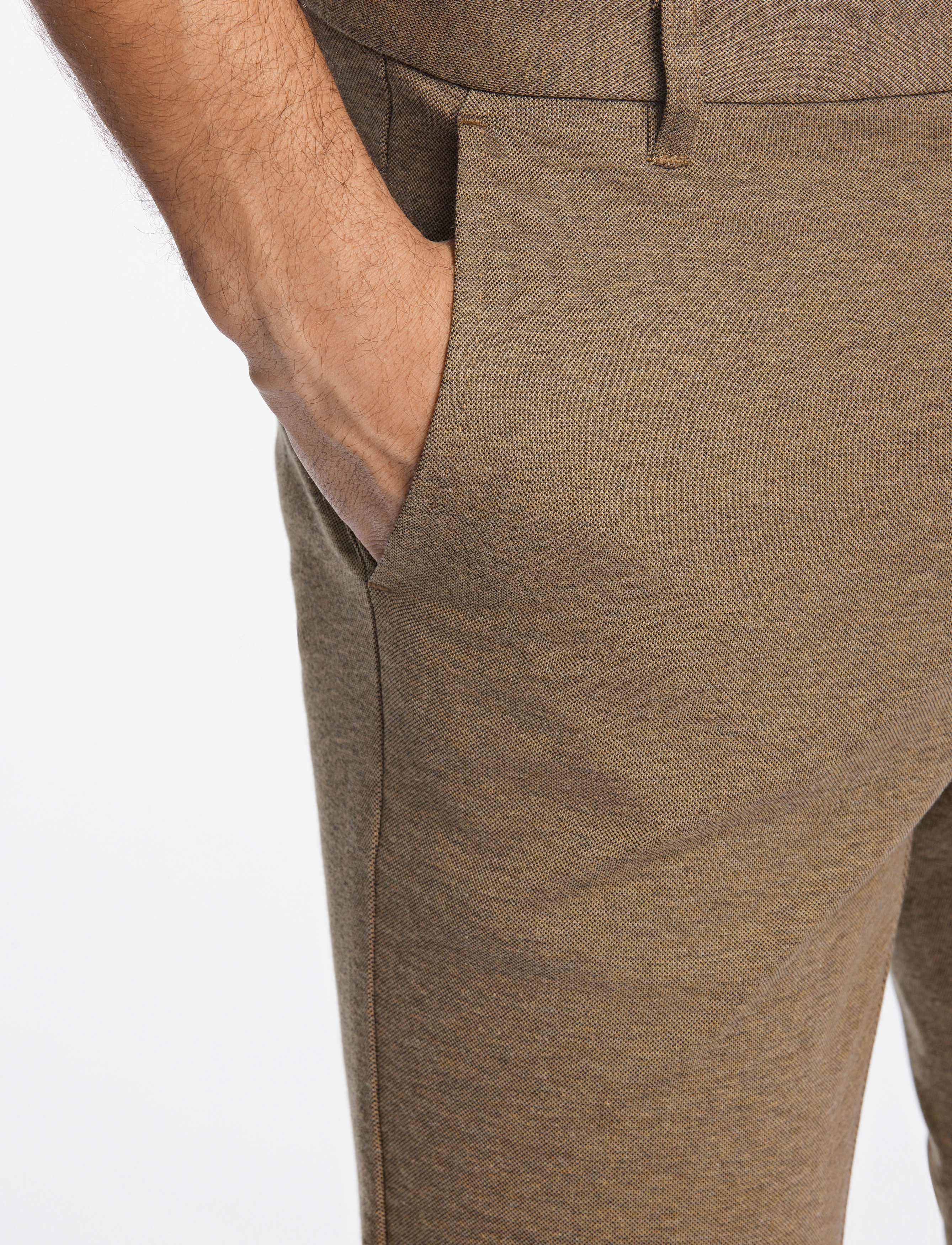 Lindbergh - Superflex knitted cropped pant - casual bukser - deep sand mix - 5