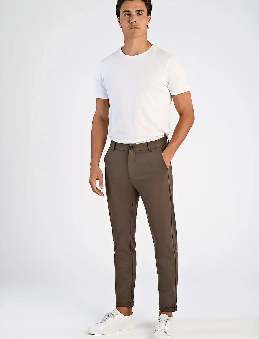 Lindbergh - Superflex knitted cropped pant - freizeithosen - dk army - 0
