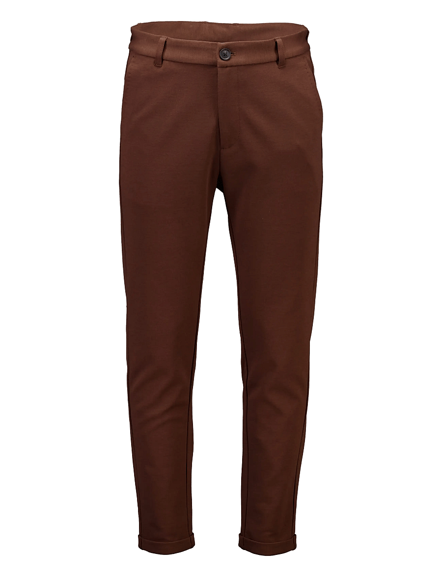 Lindbergh - Superflex knitted cropped pant - freizeithosen - dk brown - 1