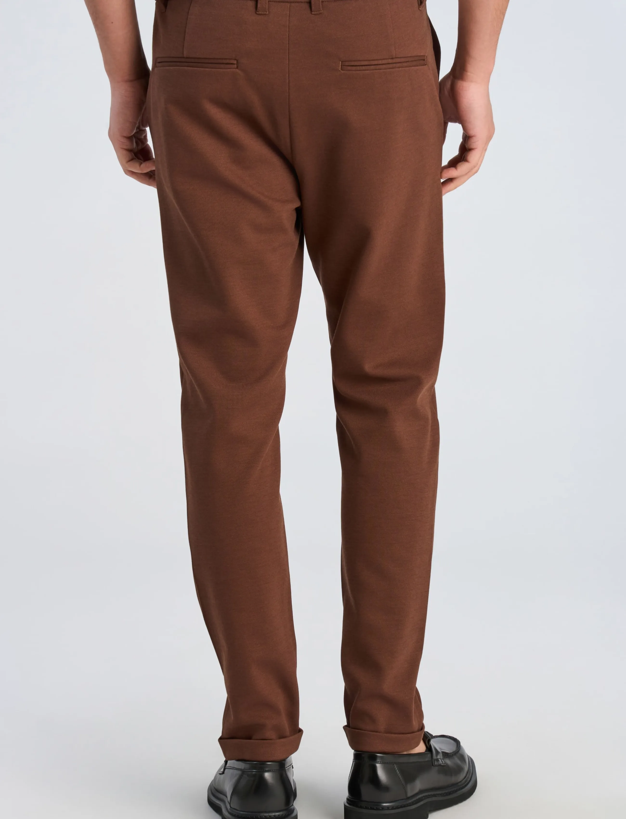 Lindbergh - Superflex knitted cropped pant - freizeithosen - dk brown - 3