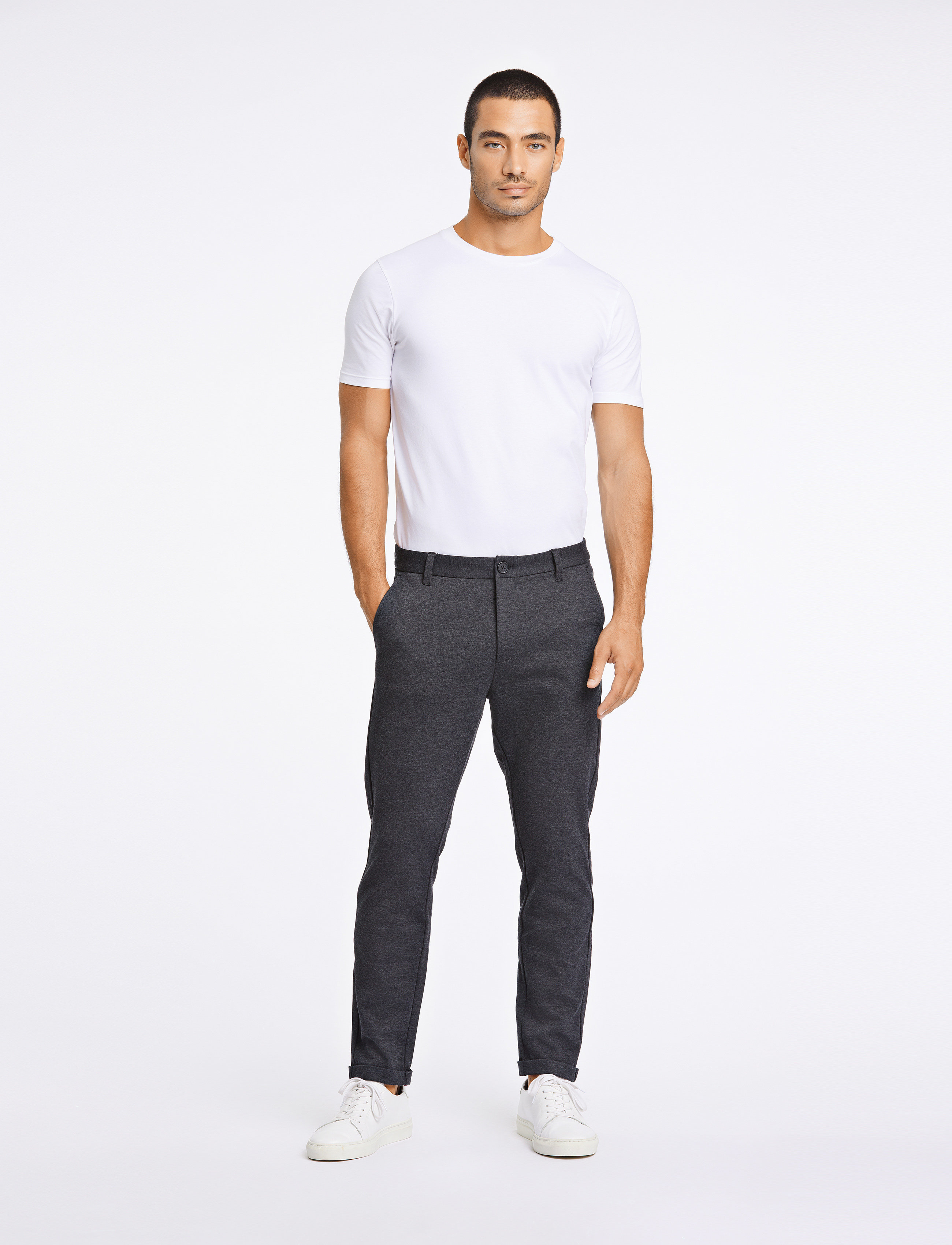 Lindbergh - Superflex knitted cropped pant - casual - dk grey mix - 0
