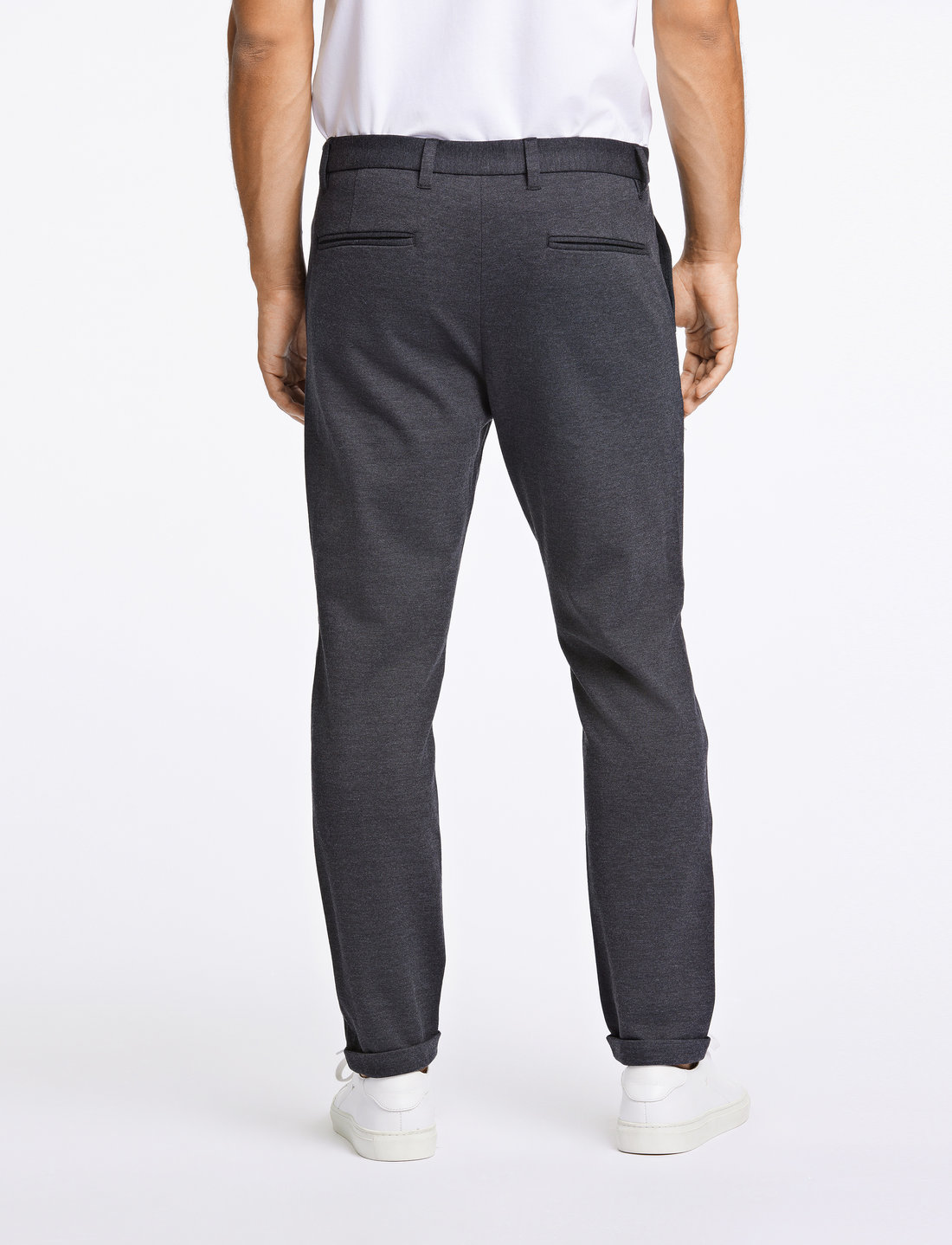 Lindbergh - Superflex knitted cropped pant - kasdienio stiliaus kelnės - dk grey mix - 5