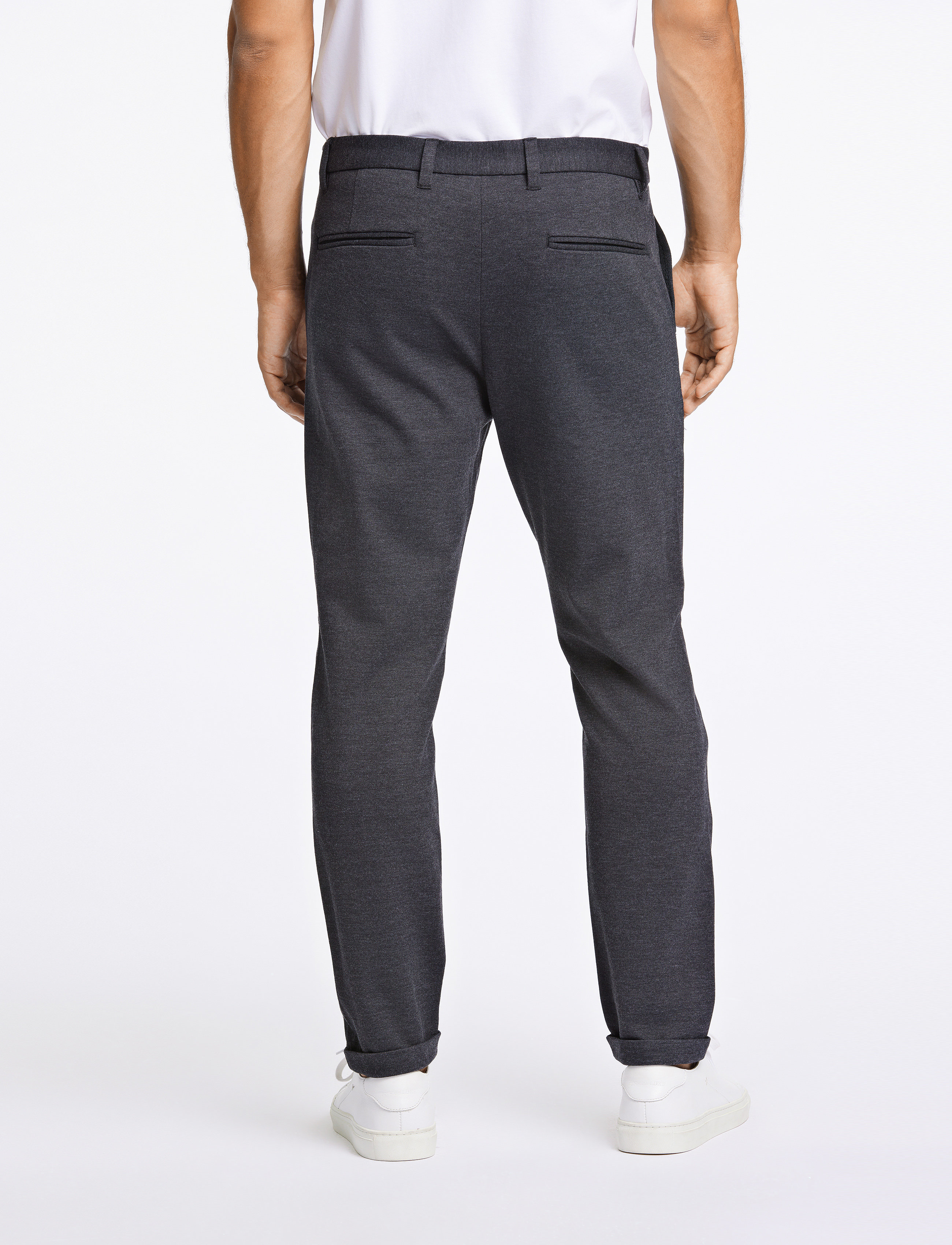 Lindbergh - Superflex knitted cropped pant - casual - dk grey mix - 5