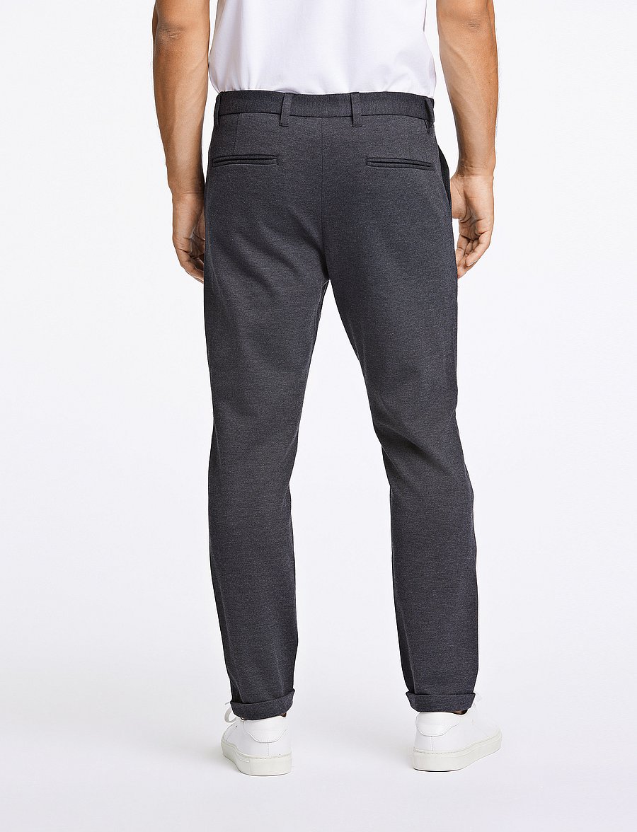 Lindbergh - Superflex knitted cropped pant - casual - dk grey mix - 5