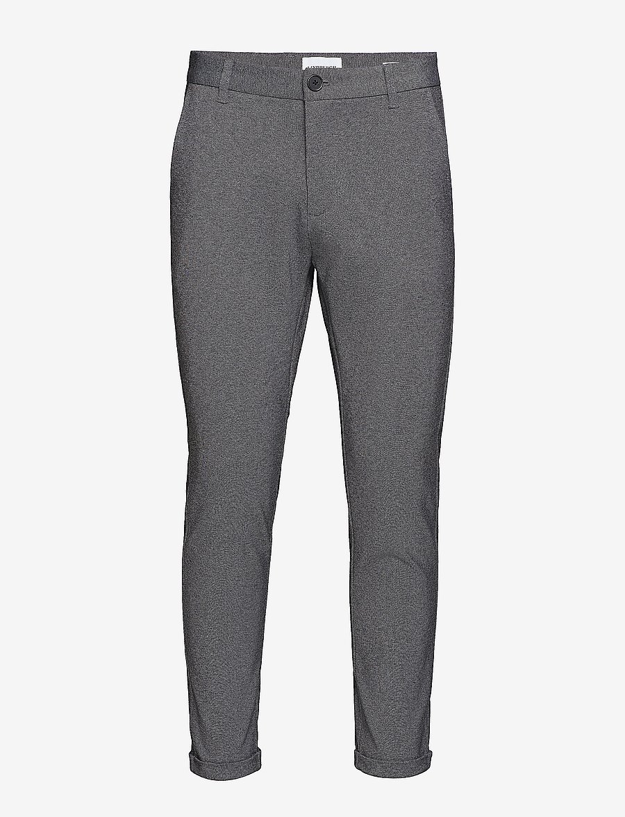 Lindbergh - Superflex knitted cropped pantSuperflex knitted cropped pant - casual byxor - grey mix - 1