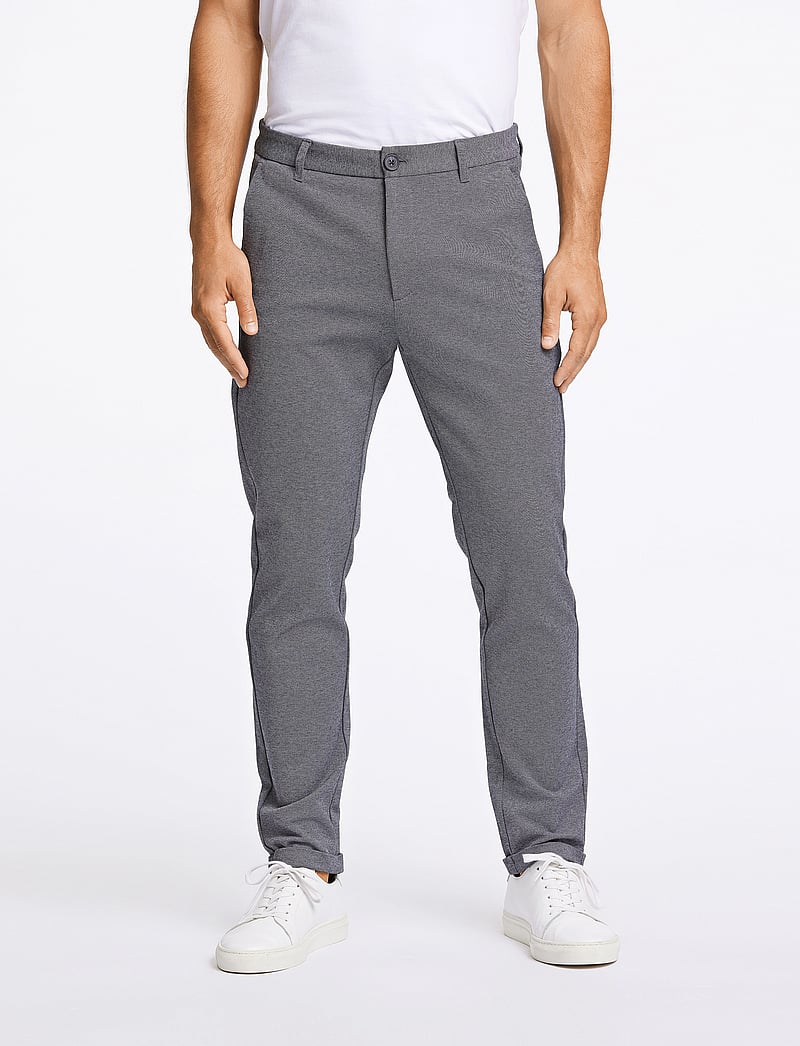 Lindbergh - Superflex knitted cropped pant - casual bukser - grey mix - 3