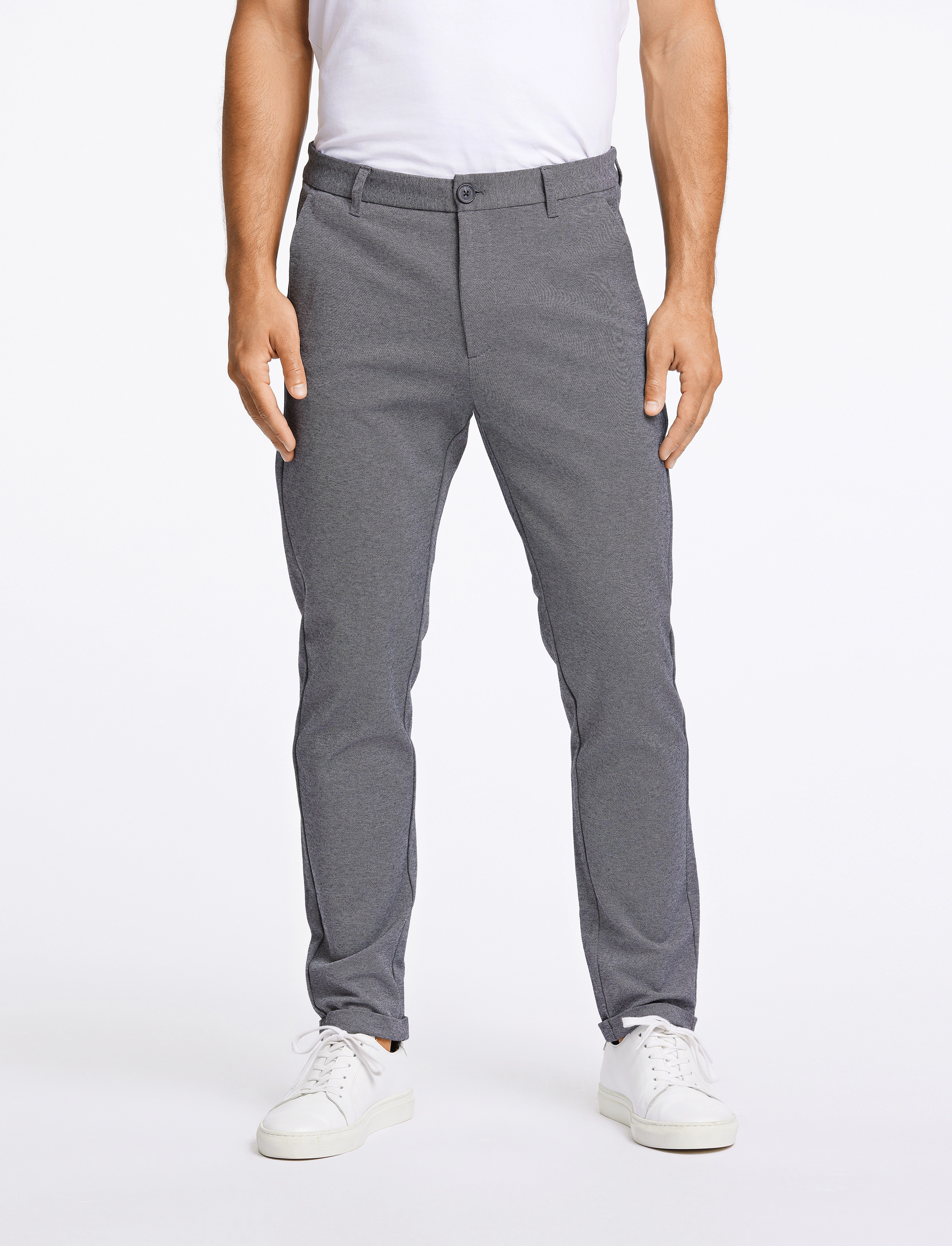 Lindbergh - Superflex knitted cropped pantSuperflex knitted cropped pant - casual byxor - grey mix - 3