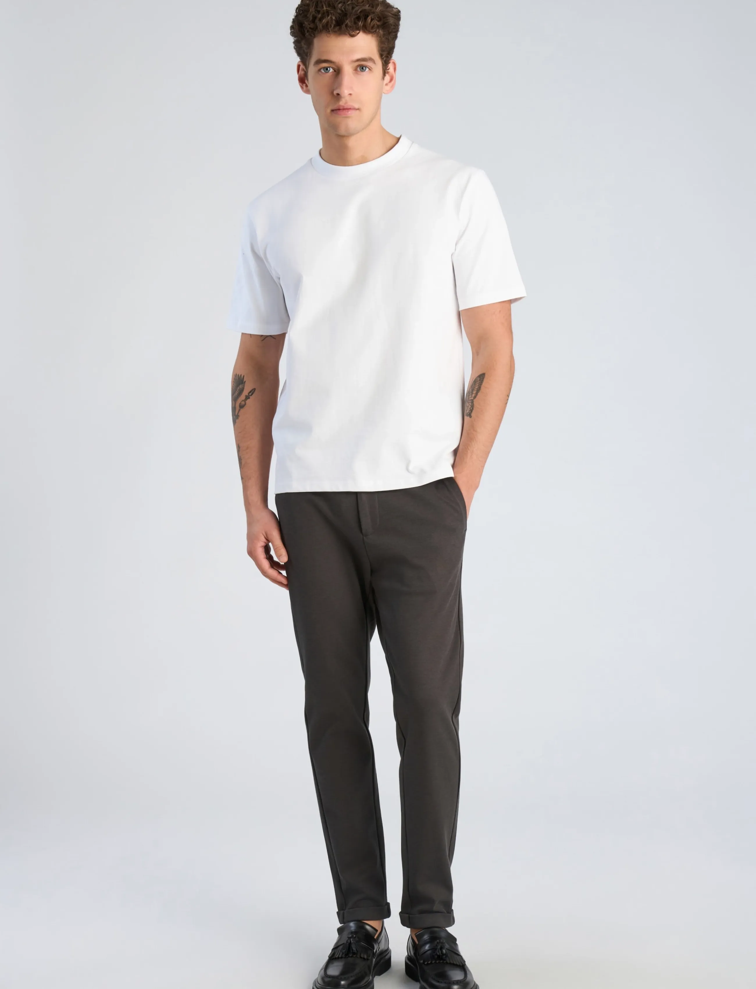 Lindbergh Superflex knitted cropped pant - Lindbergh - INK GREY / grey