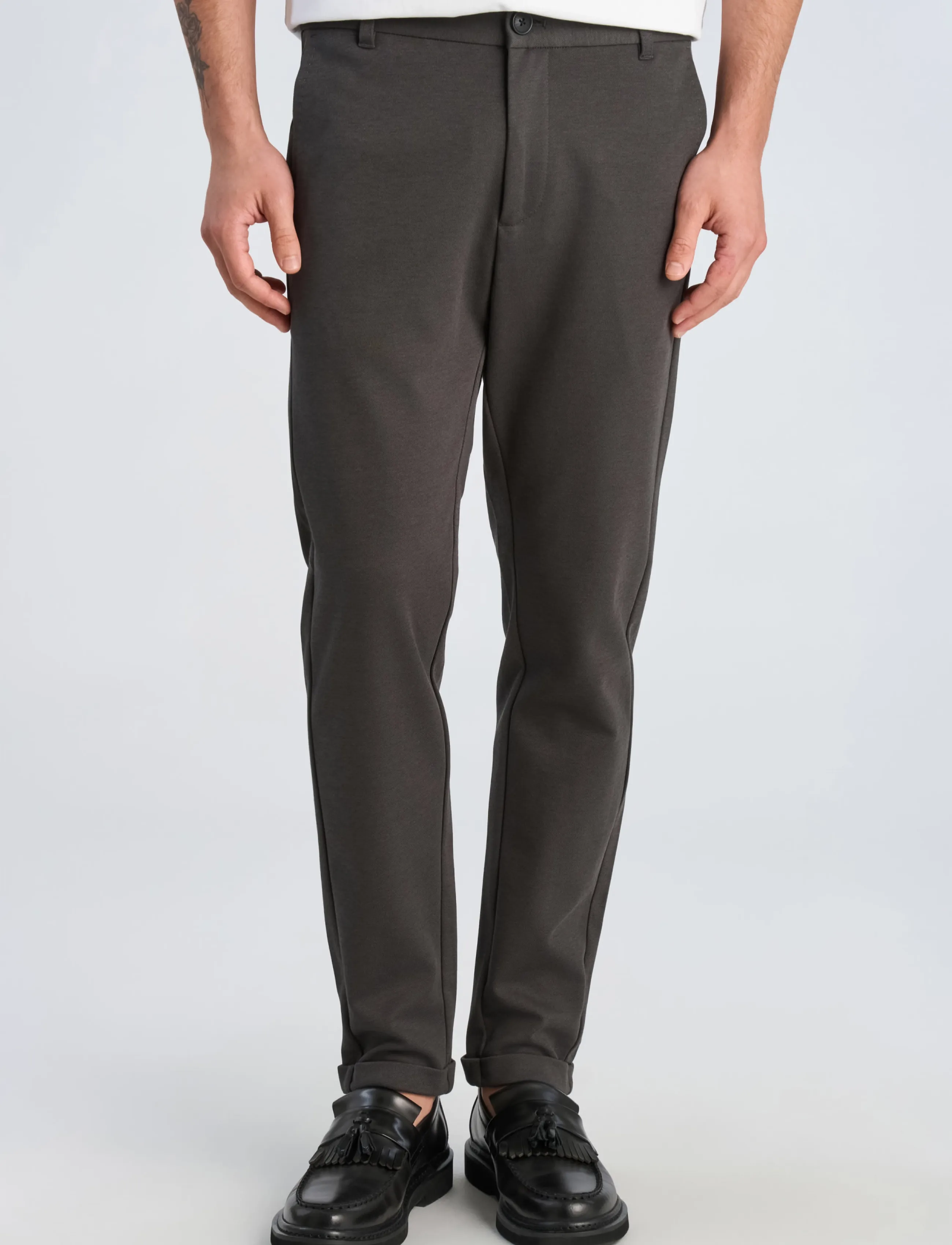 Lindbergh - Superflex knitted cropped pant - freizeithosen - ink grey - 3