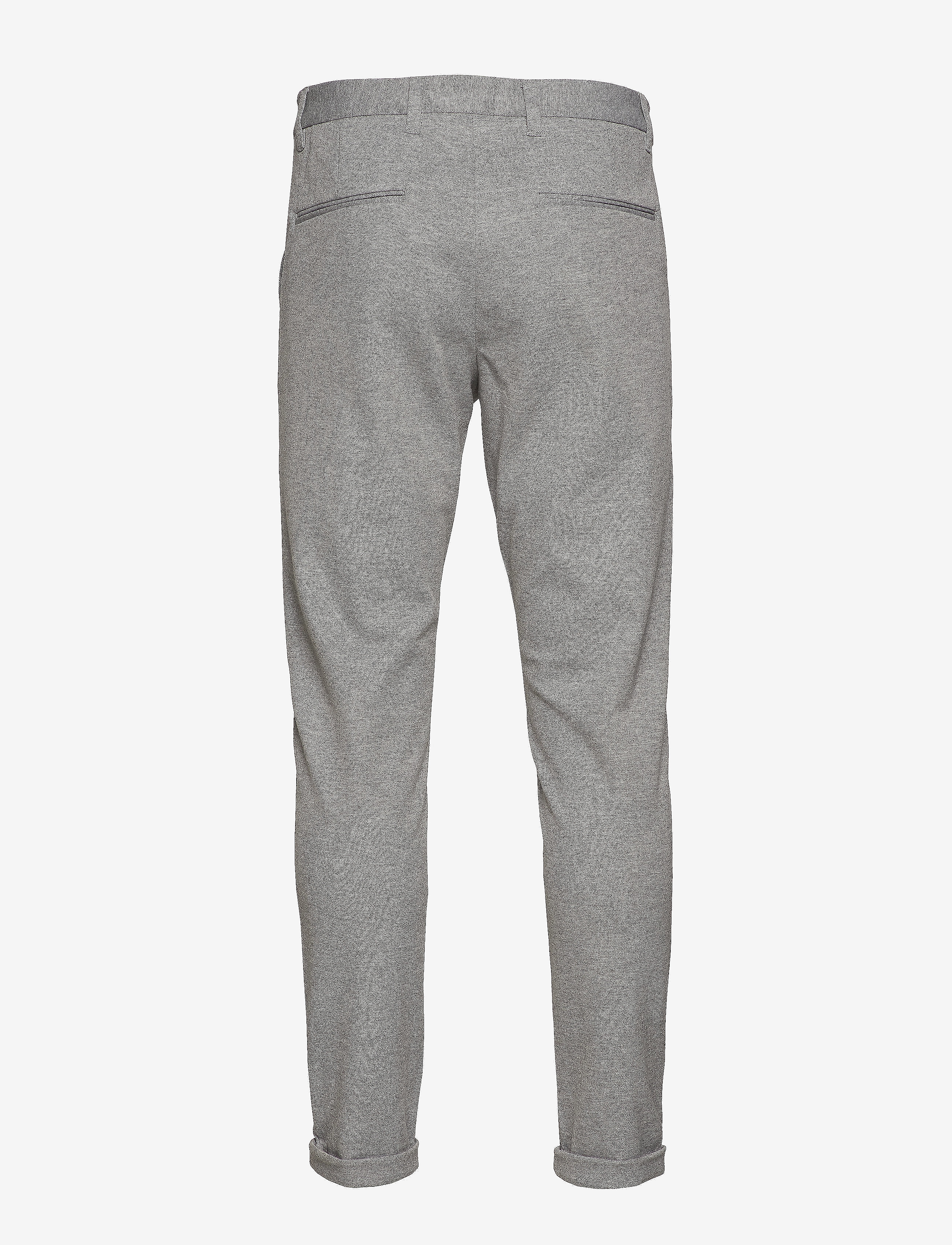 Lindbergh - Superflex knitted cropped pant - casual trousers - lt grey mix - 2