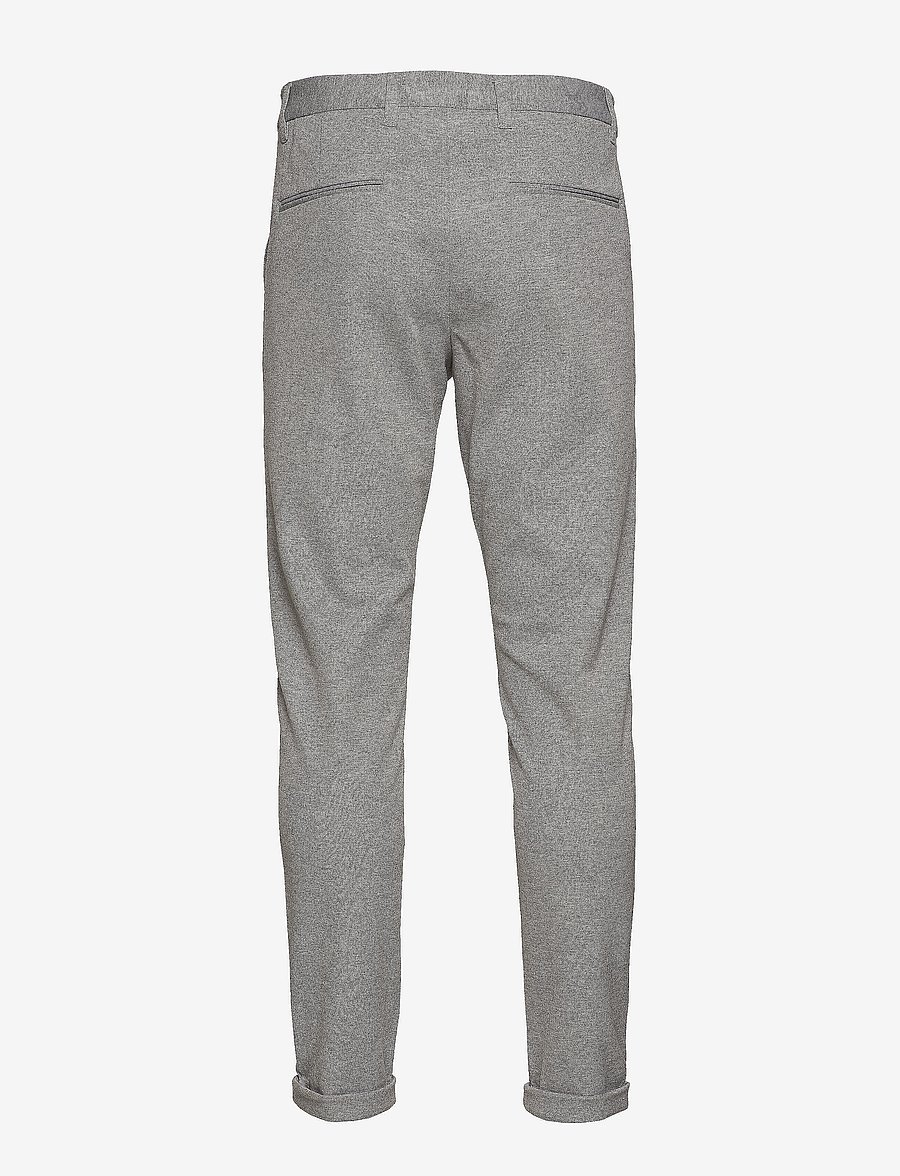 Lindbergh - Superflex knitted cropped pant - casual byxor - lt grey mix - 2