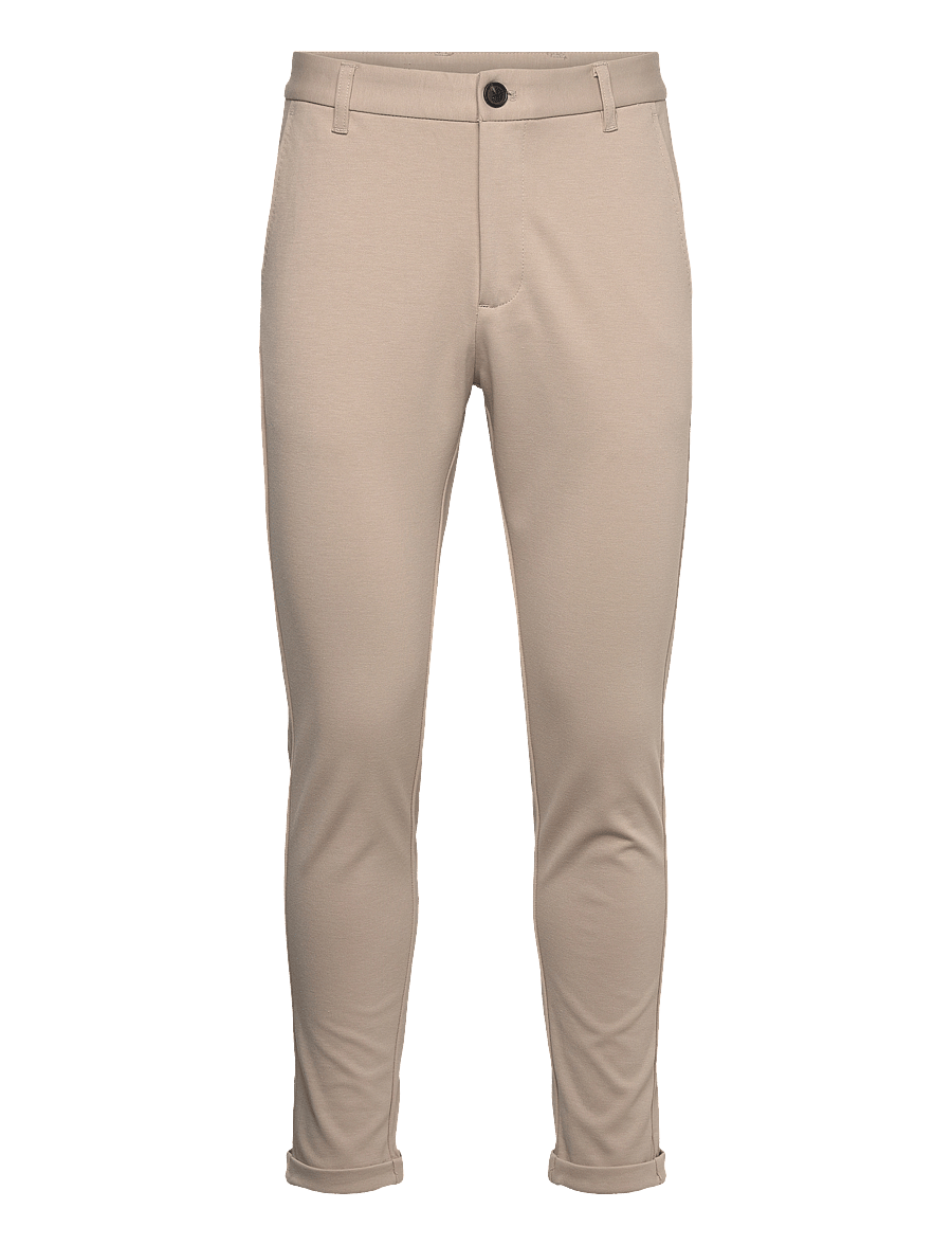 Lindbergh - Superflex knitted cropped pant - vabaaja püksid - lt stone - 1