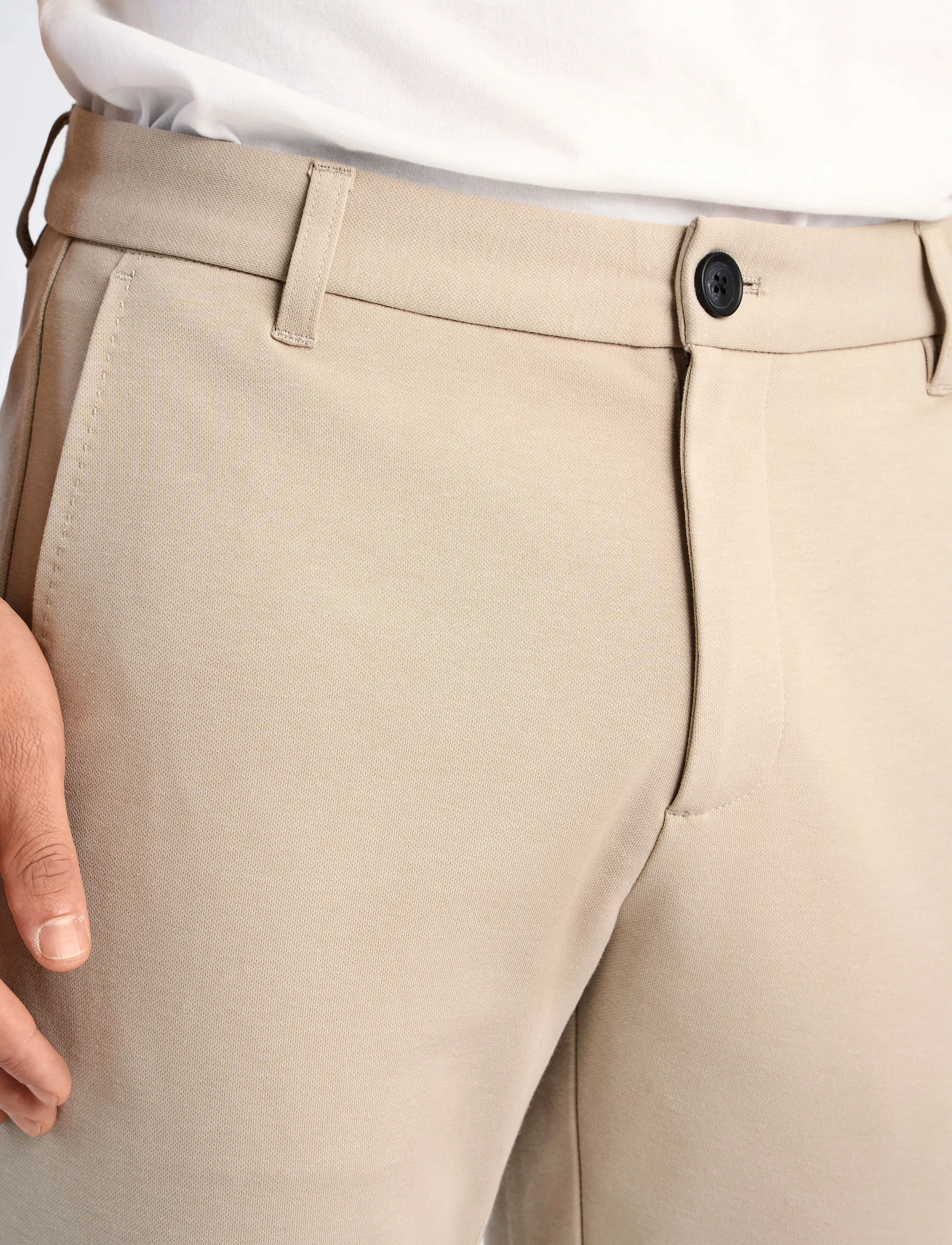 Lindbergh - Superflex knitted cropped pantSuperflex knitted cropped pant - casual trousers - lt stone - 5