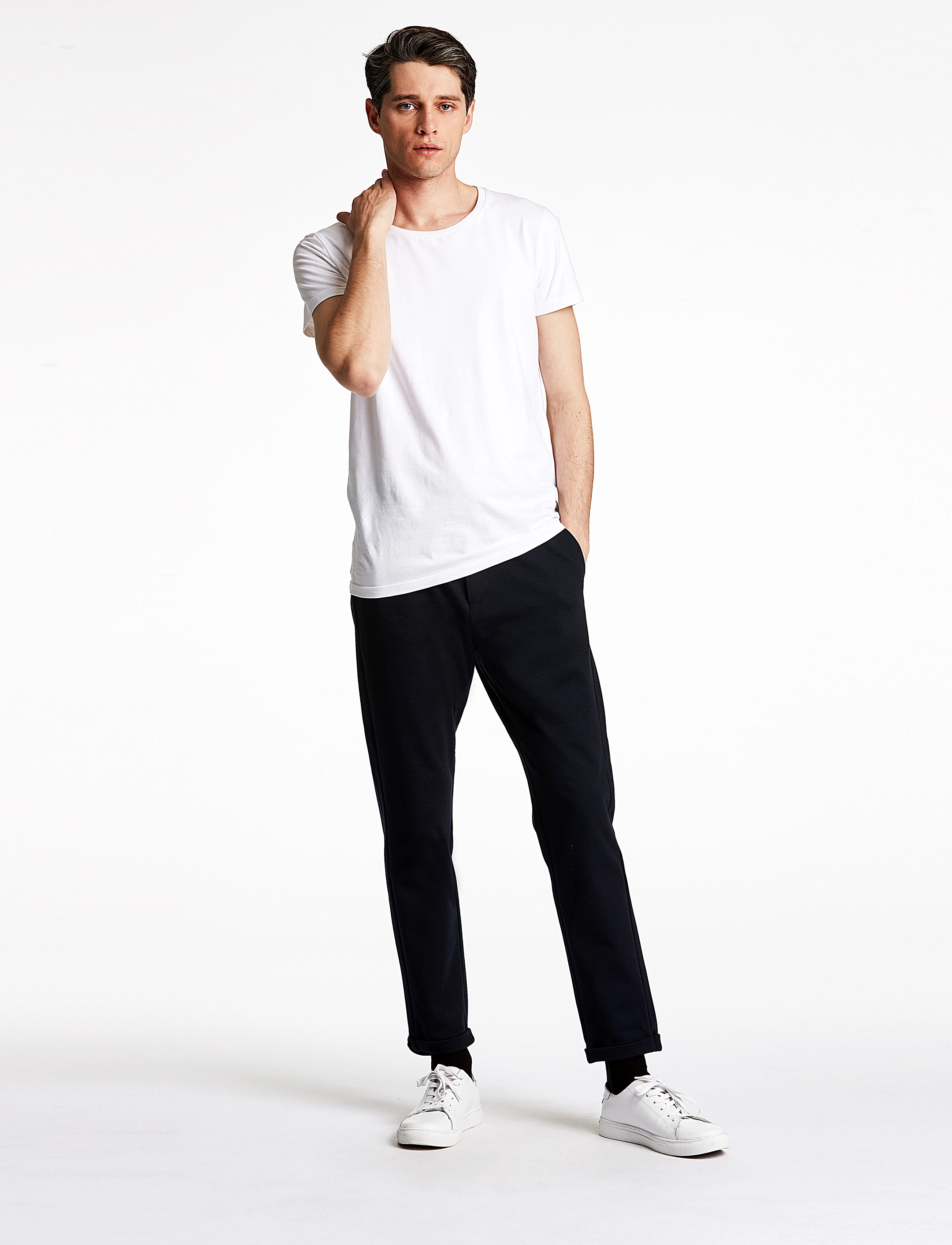 Lindbergh Superflex knitted cropped pant - Bukser - NAVY MIX / navy