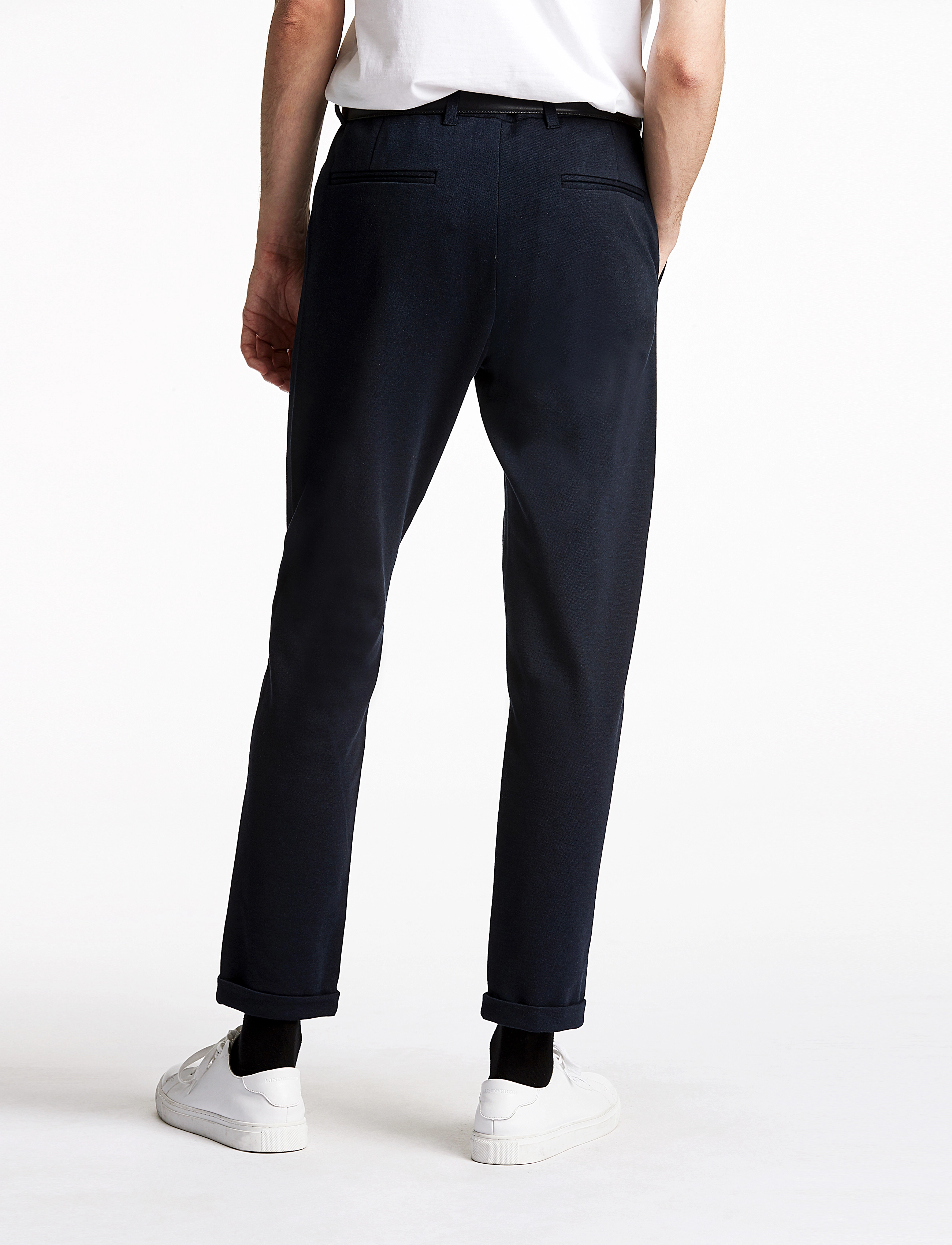 Lindbergh - Superflex knitted cropped pant - casual byxor - navy mix - 4
