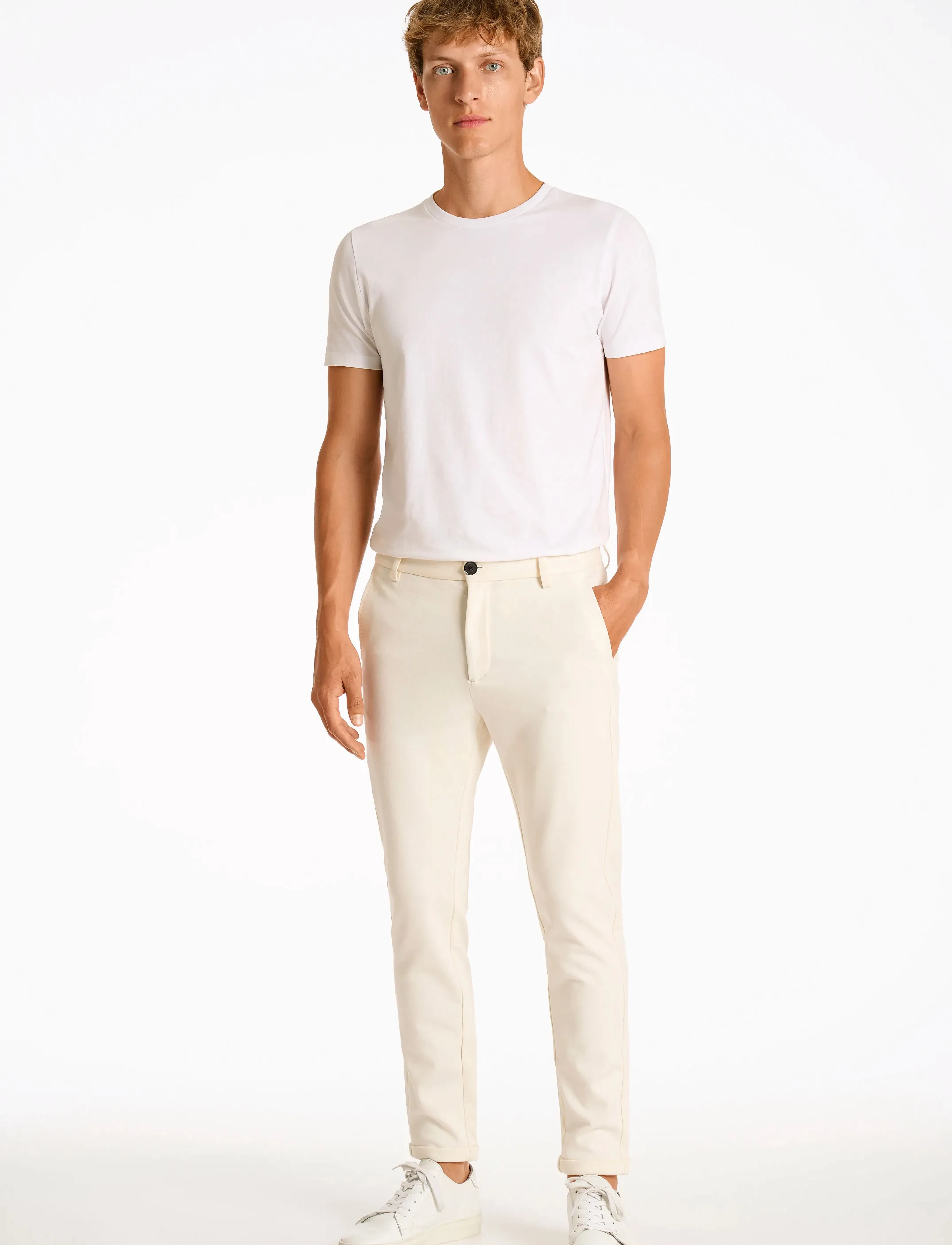 Lindbergh - Superflex knitted cropped pantSuperflex knitted cropped pant - casual byxor - pearl white - 4