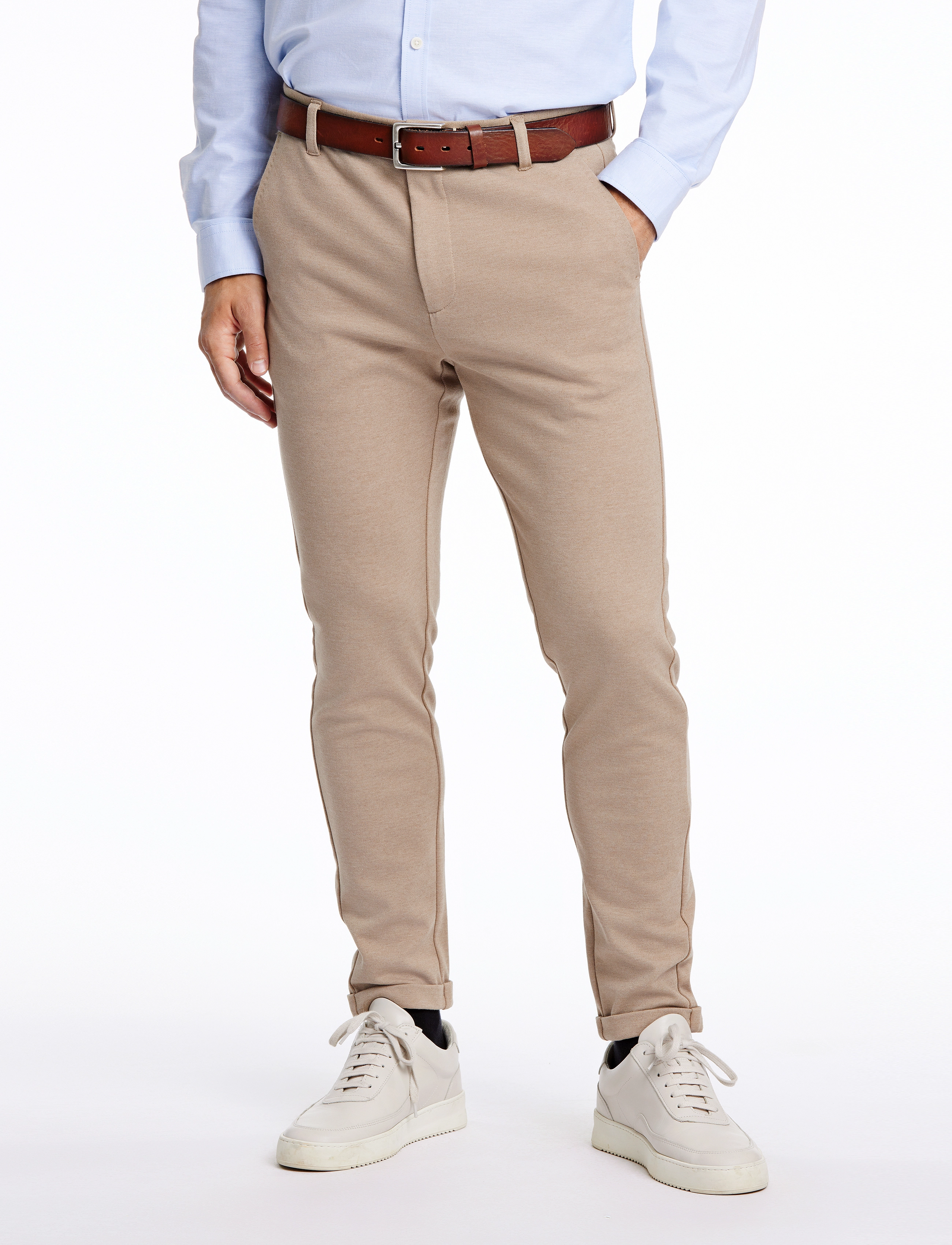 Lindbergh - Superflex knitted cropped pant - casual - sand mix - 0