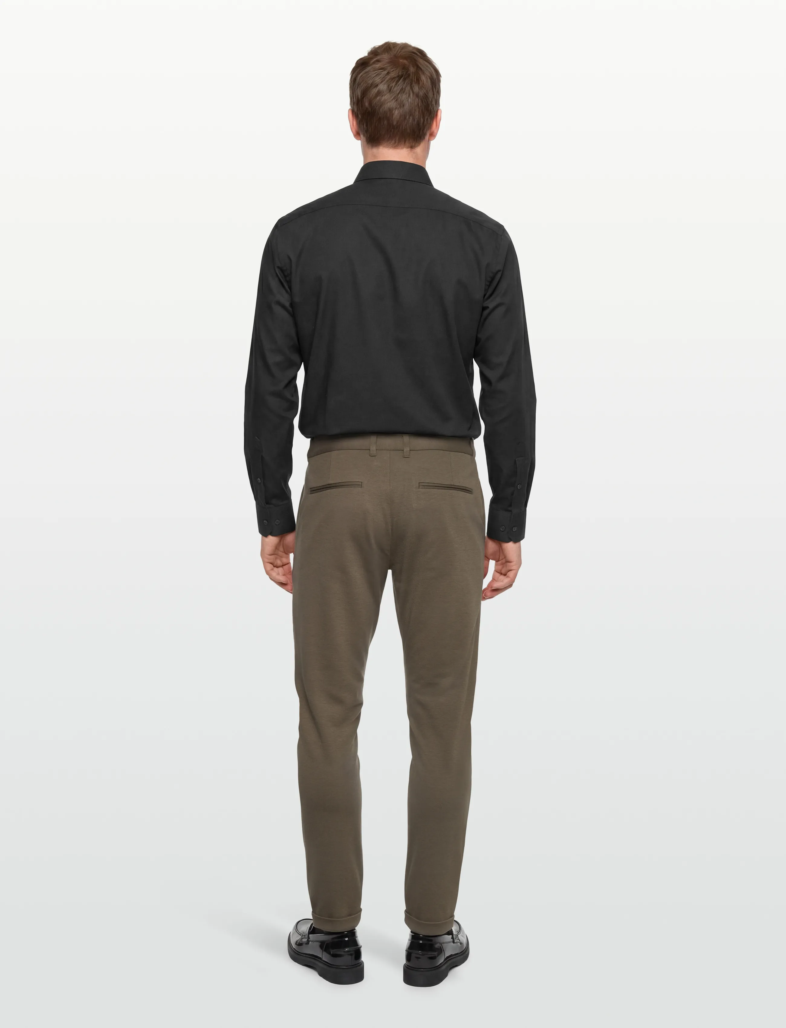 Lindbergh - Superflex knitted cropped pant - casual byxor - true army - 4