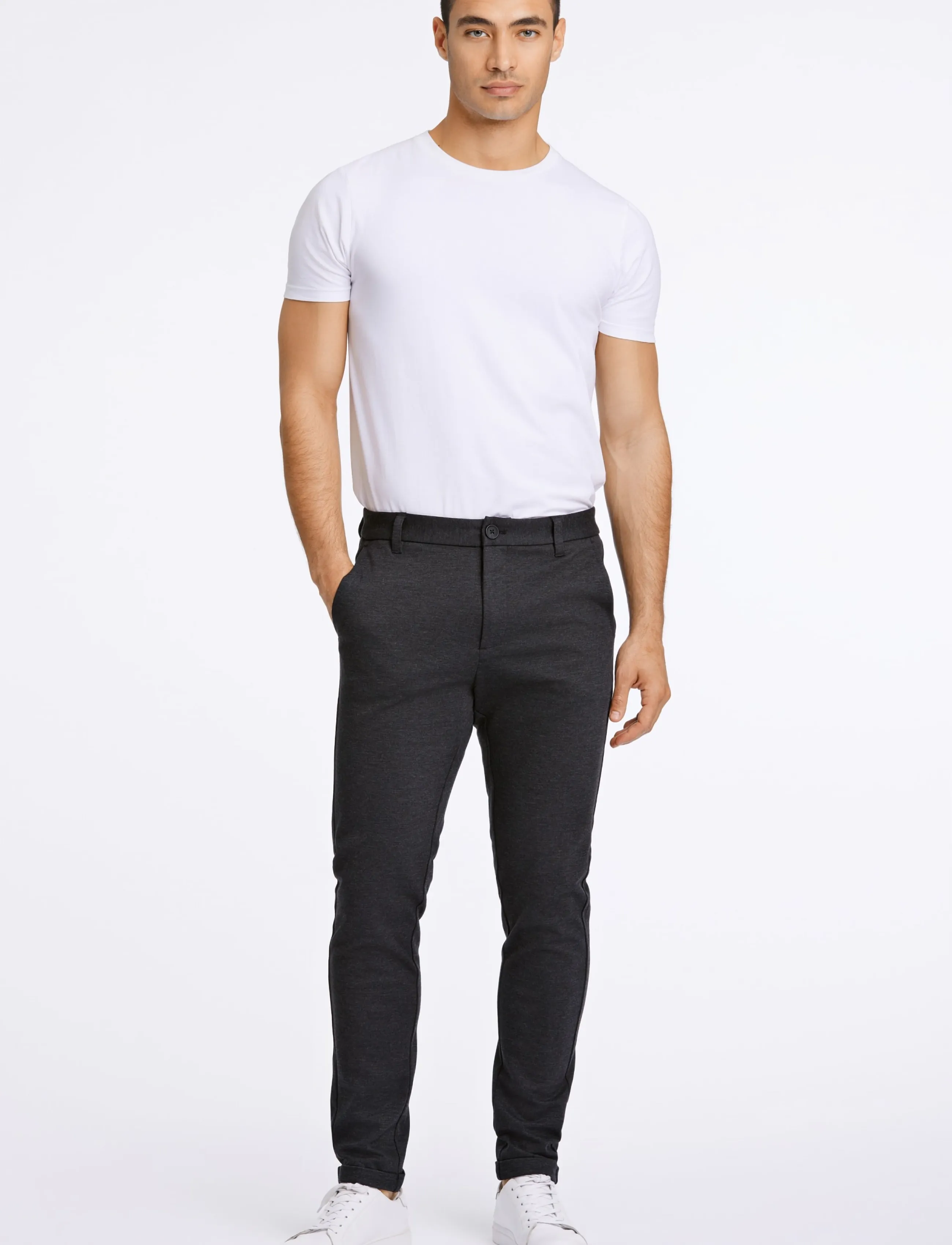 Lindbergh Superflex pant normal length - Lindbergh - DK GREY MIX / grey