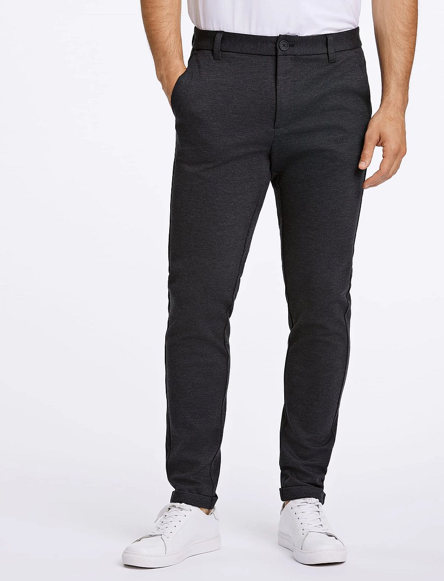 Lindbergh - Superflex pant normal length - chinos - dk grey mix - 4