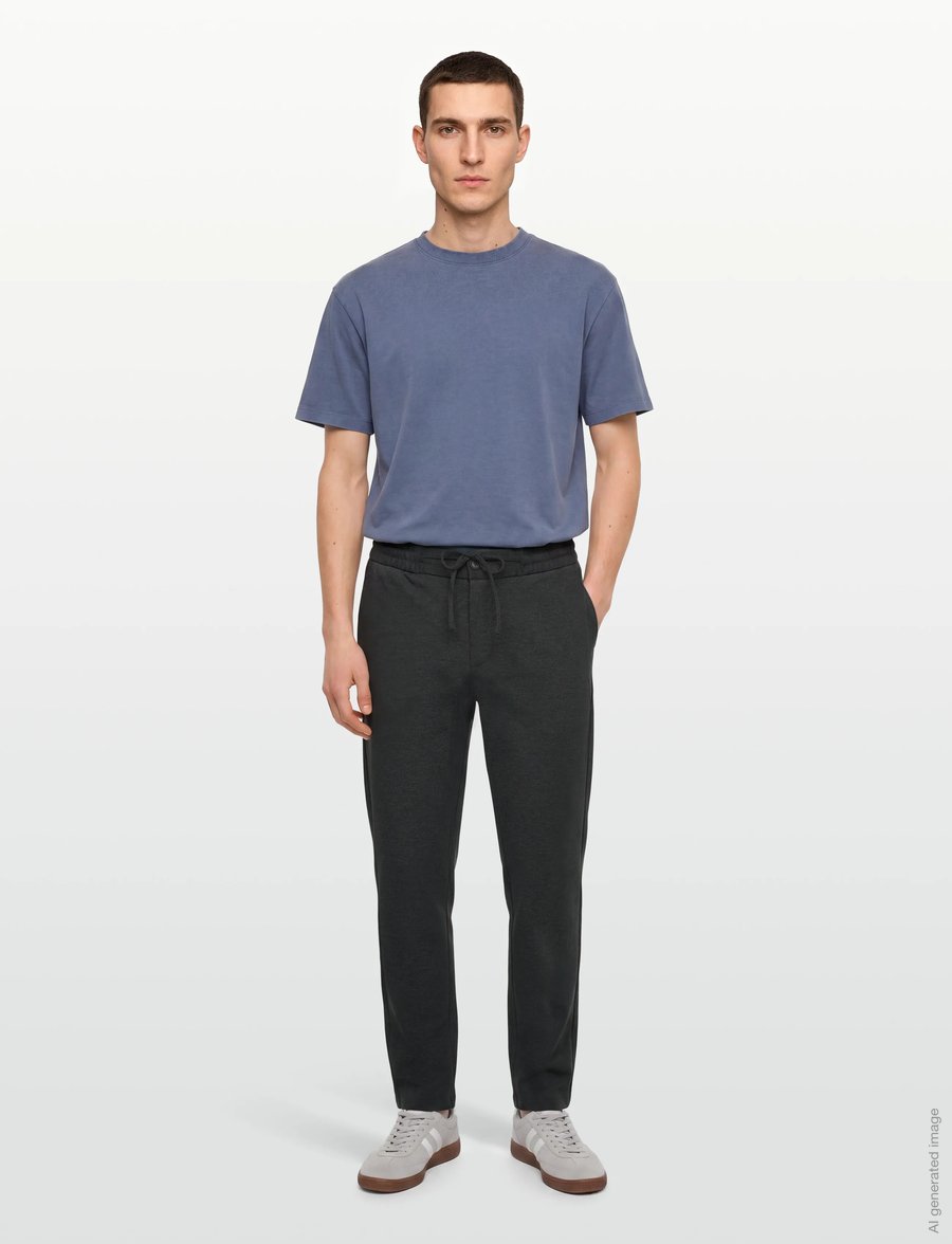 Lindbergh - Superflex relaxed fit pants - casual bukser - dk grey mix - 0