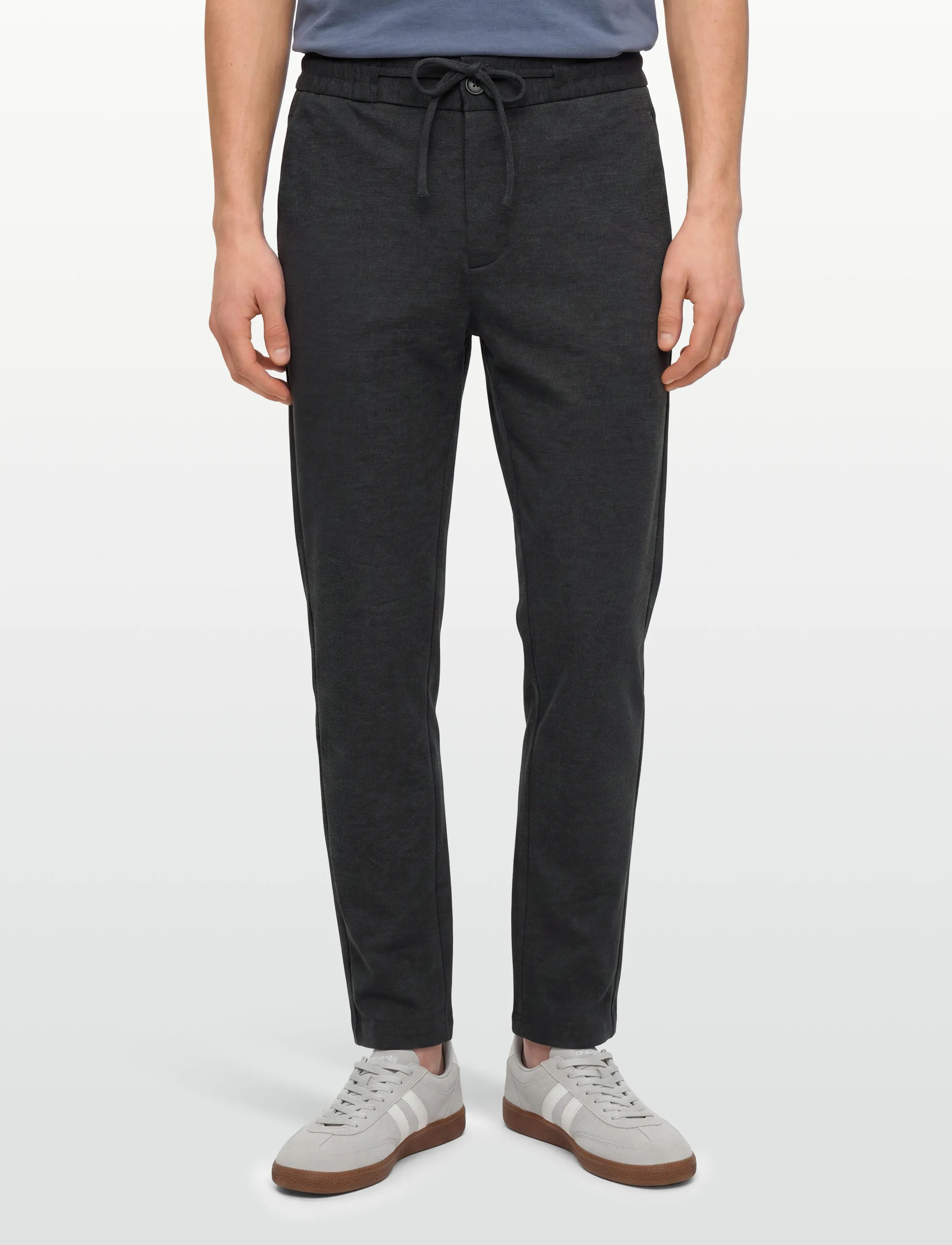 Lindbergh - Superflex relaxed fit pants - casual bukser - dk grey mix - 3