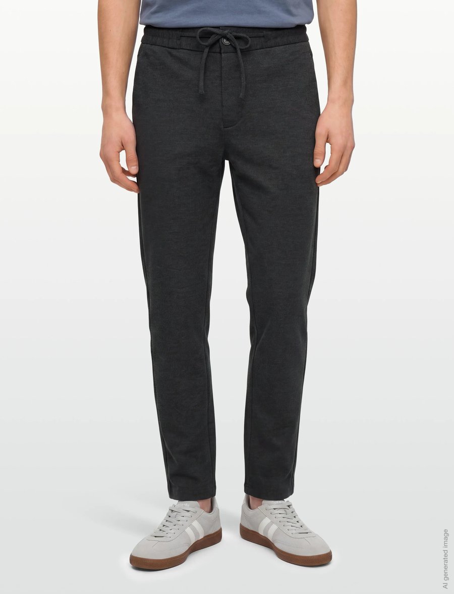 Lindbergh - Superflex relaxed fit pants - casual bukser - dk grey mix - 3
