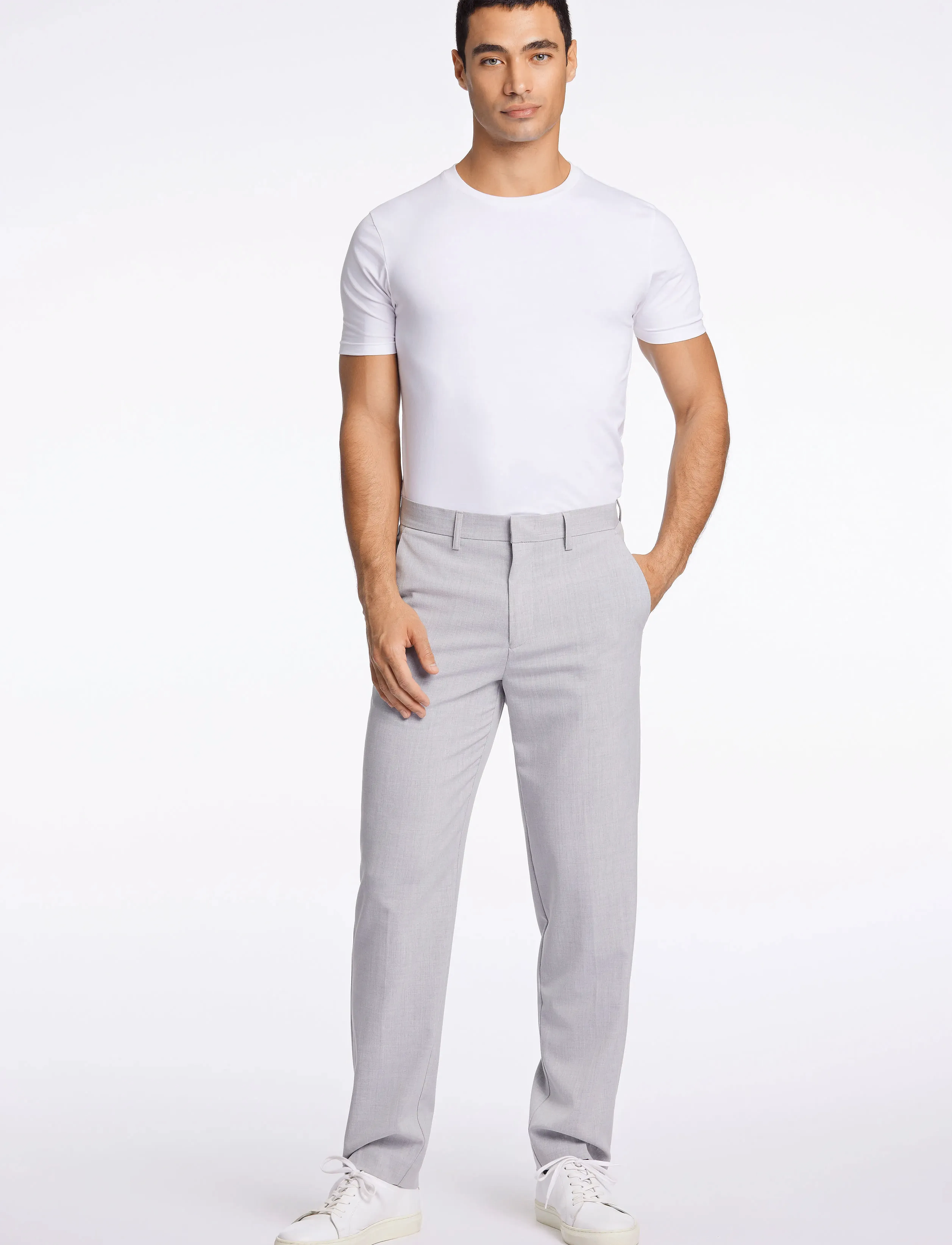 Lindbergh - Relaxed formal pants - dressbukser - lt grey mix - 4
