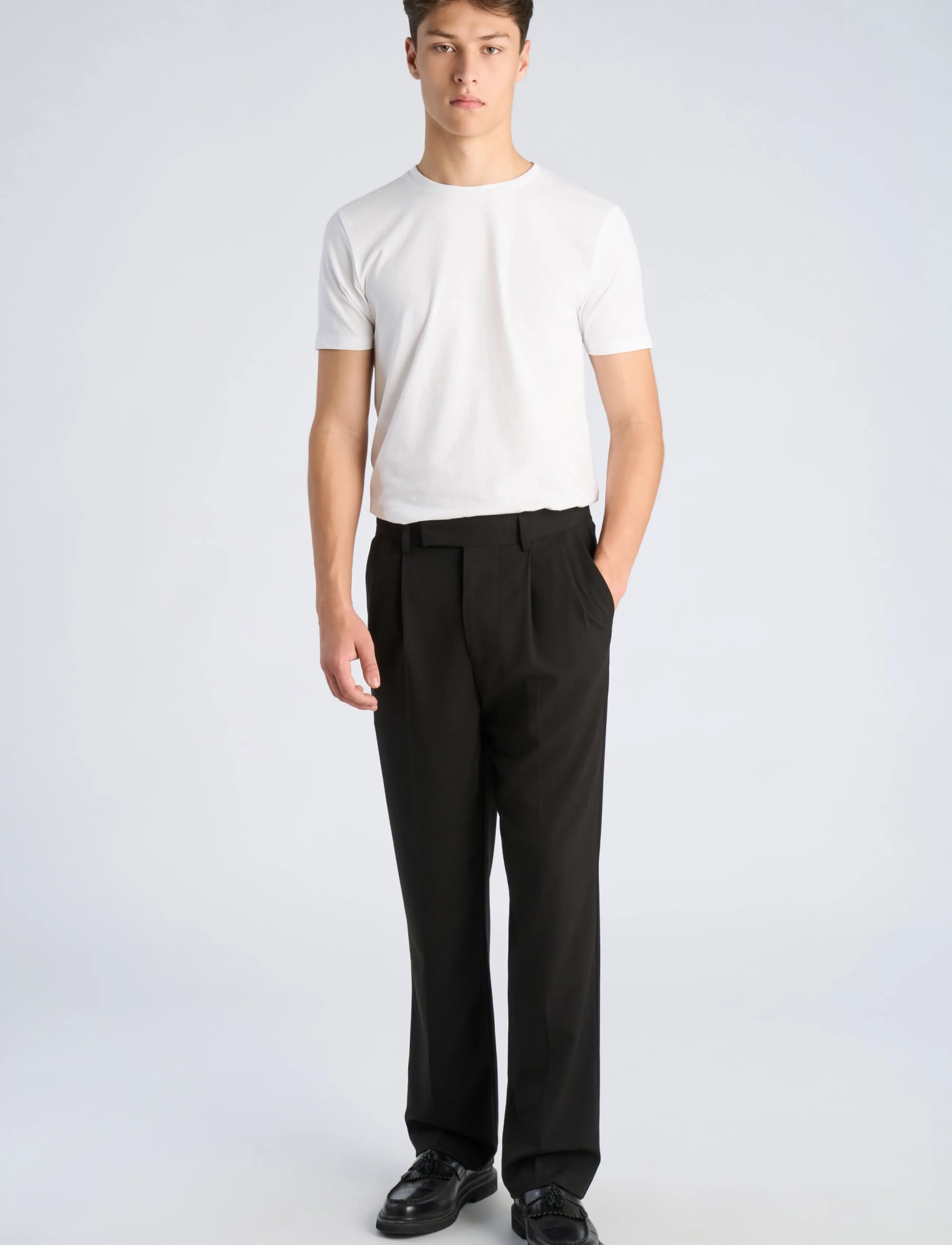 Lindbergh Relaxed straight leg formal pants - Lindbergh - BLACK / black
