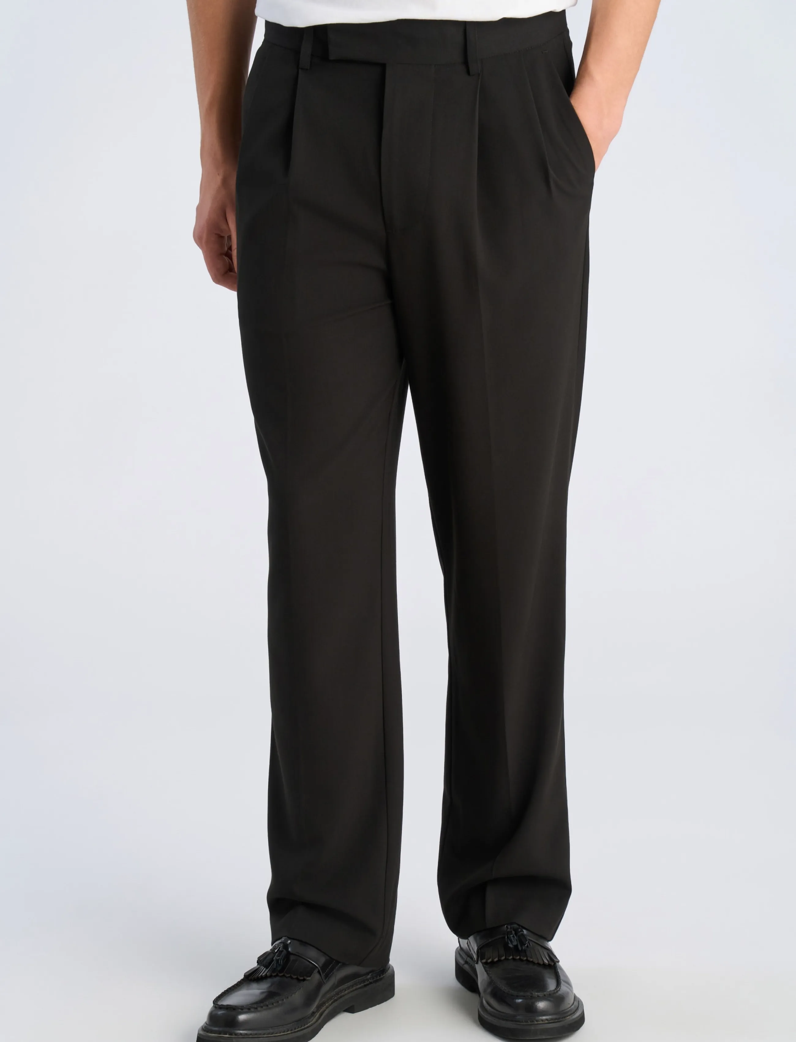 Lindbergh - Relaxed straight leg formal pants - anzugshosen - black - 3