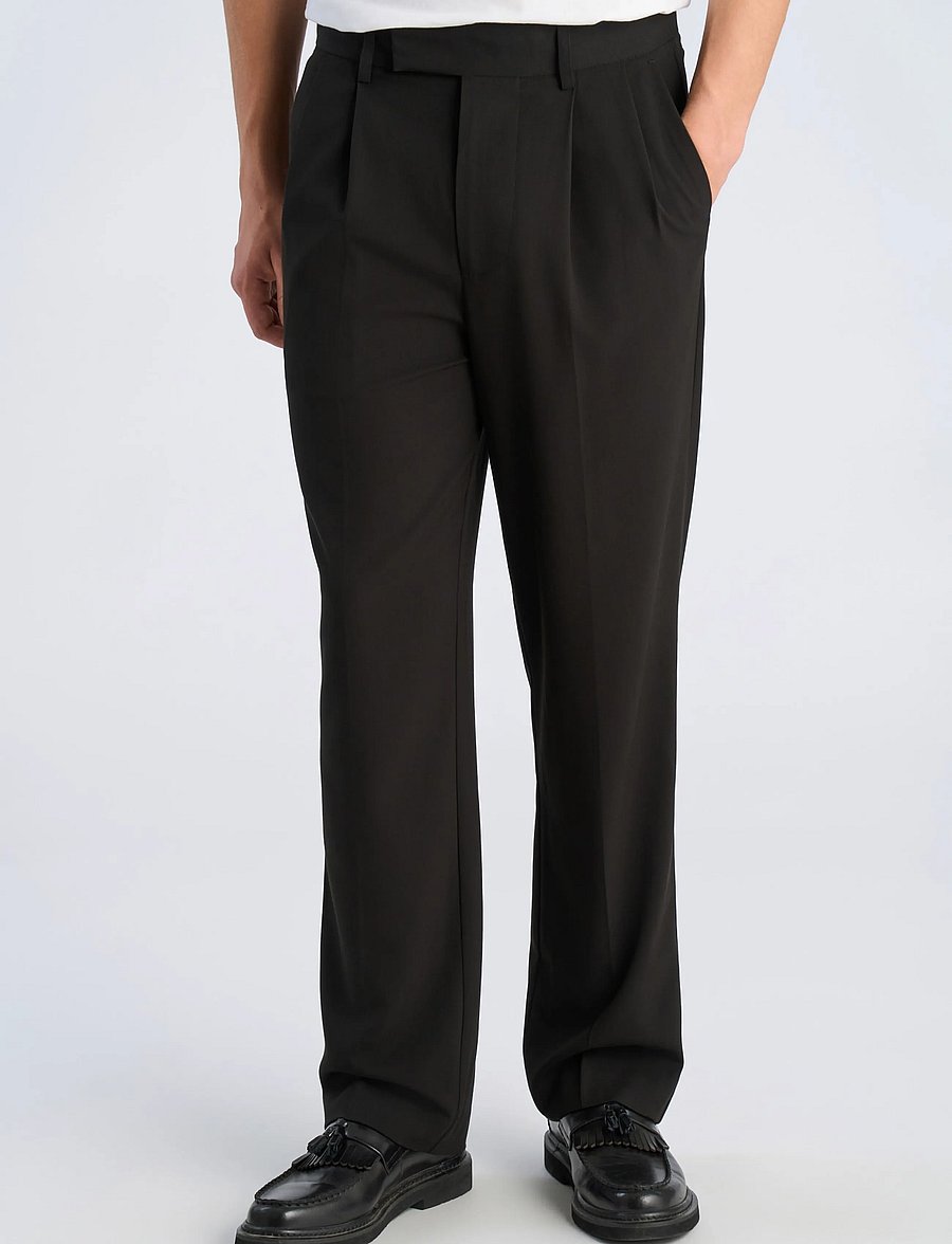 Lindbergh - Relaxed straight leg formal pants - anzugshosen - black - 3