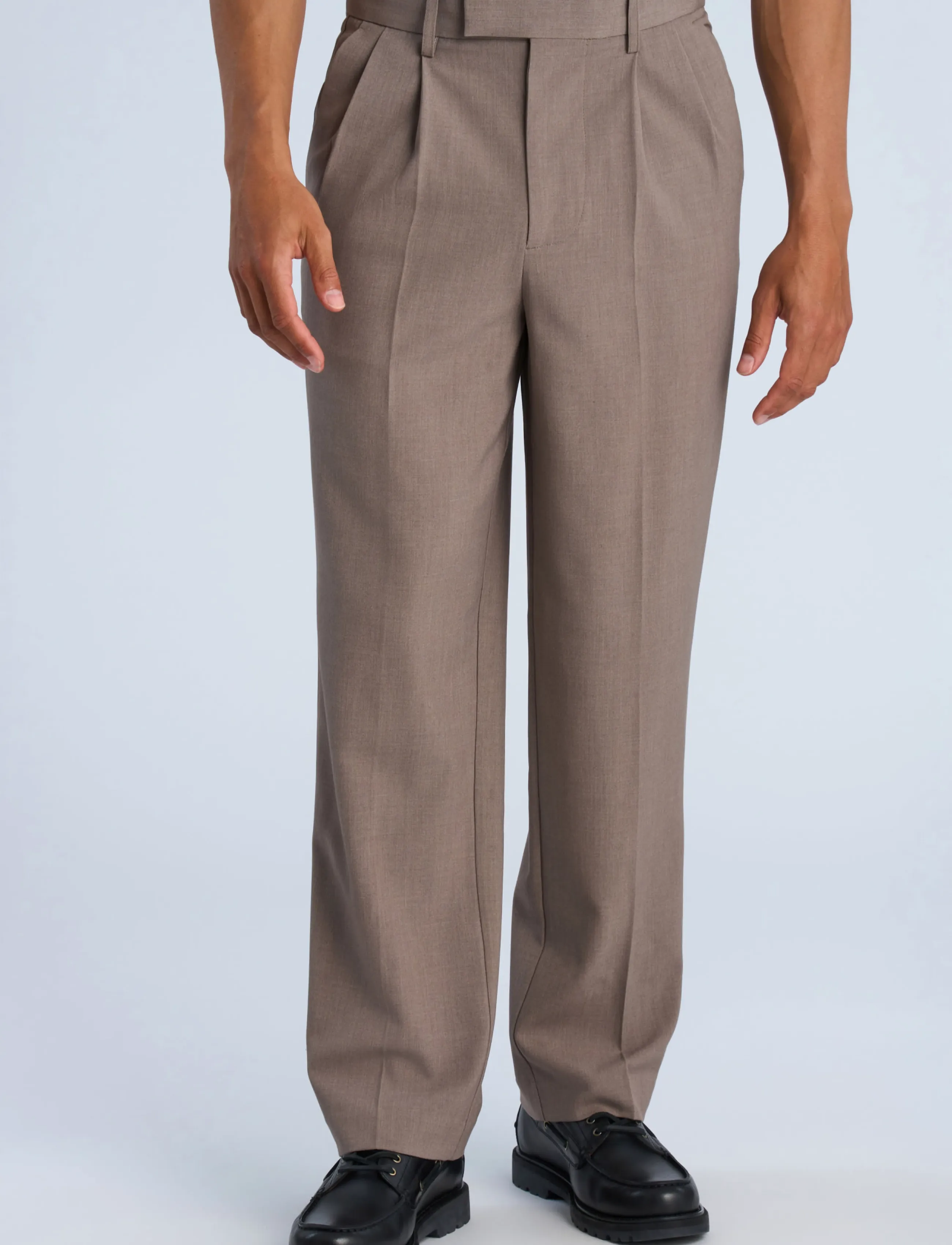 Lindbergh - Relaxed straight leg formal pants - anzugshosen - deep sand mel - 3