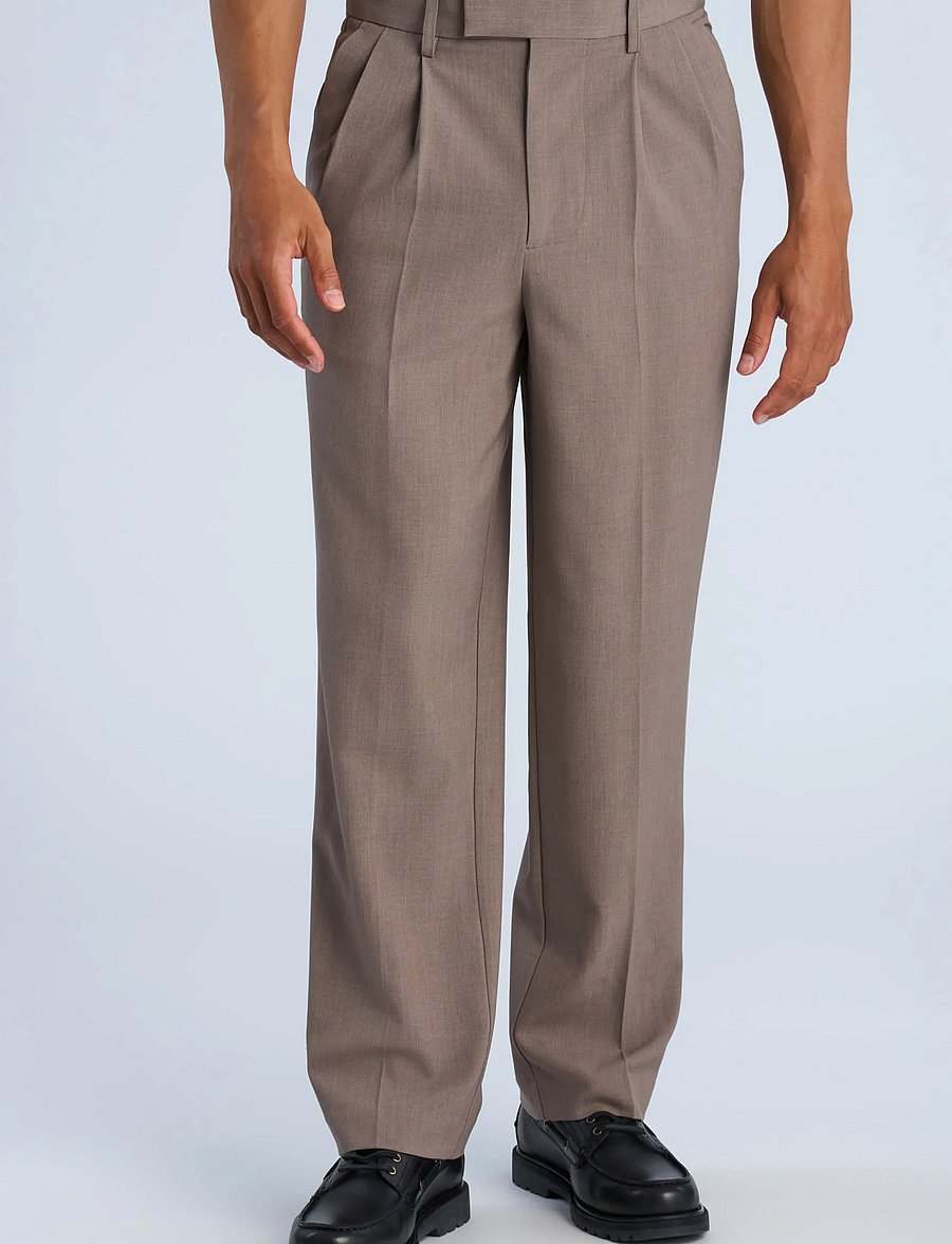 Lindbergh - Relaxed straight leg formal pants - Ülikonnapüksid - deep sand mel - 3