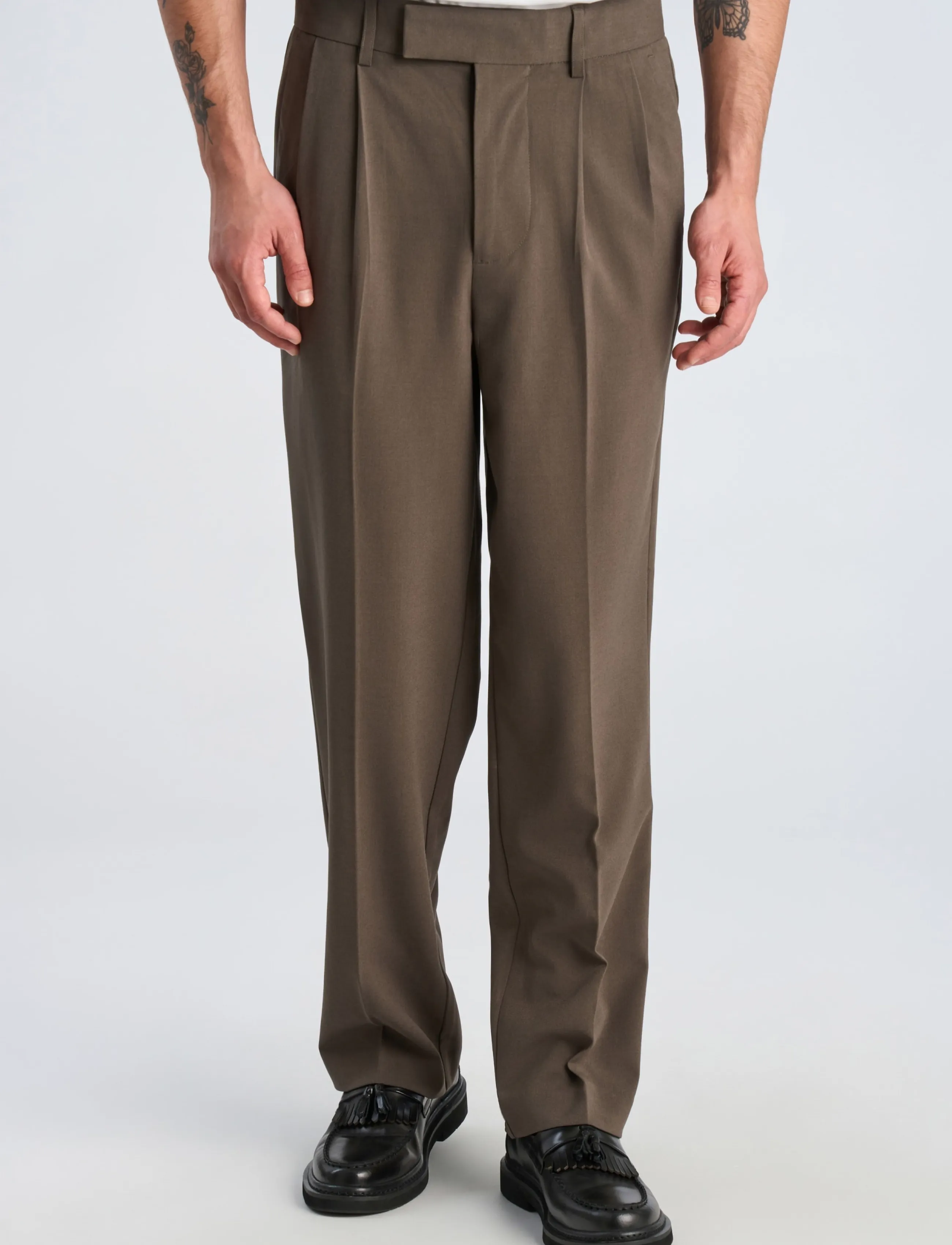 Lindbergh - Relaxed straight leg formal pants - anzugshosen - dk army - 3