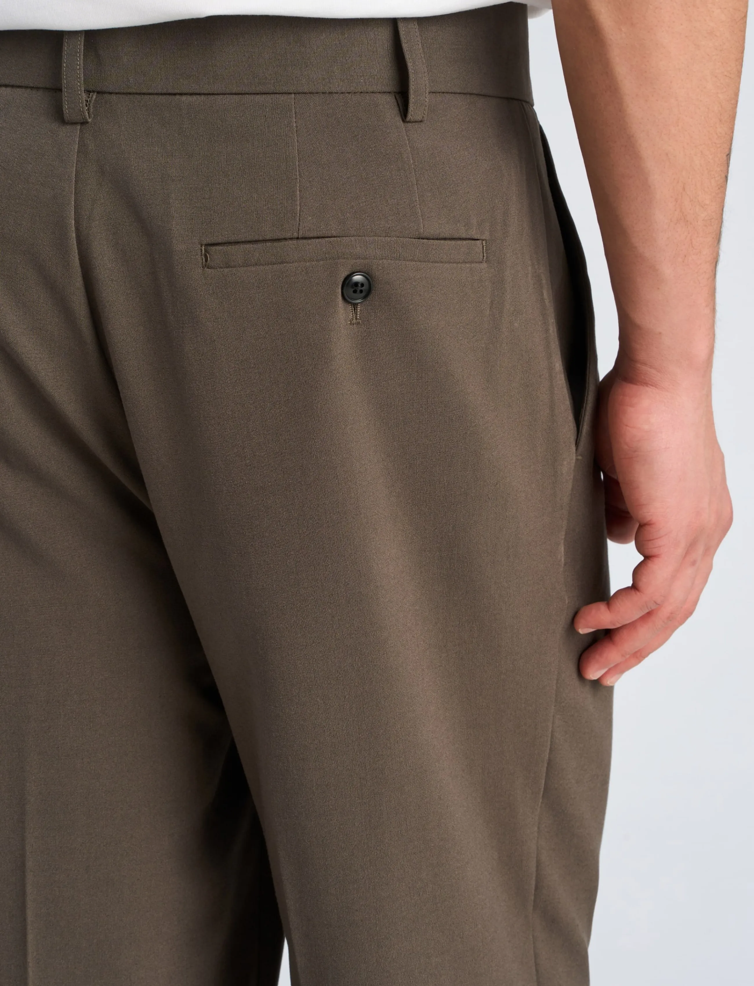 Lindbergh - Relaxed straight leg formal pants - anzugshosen - dk army - 5