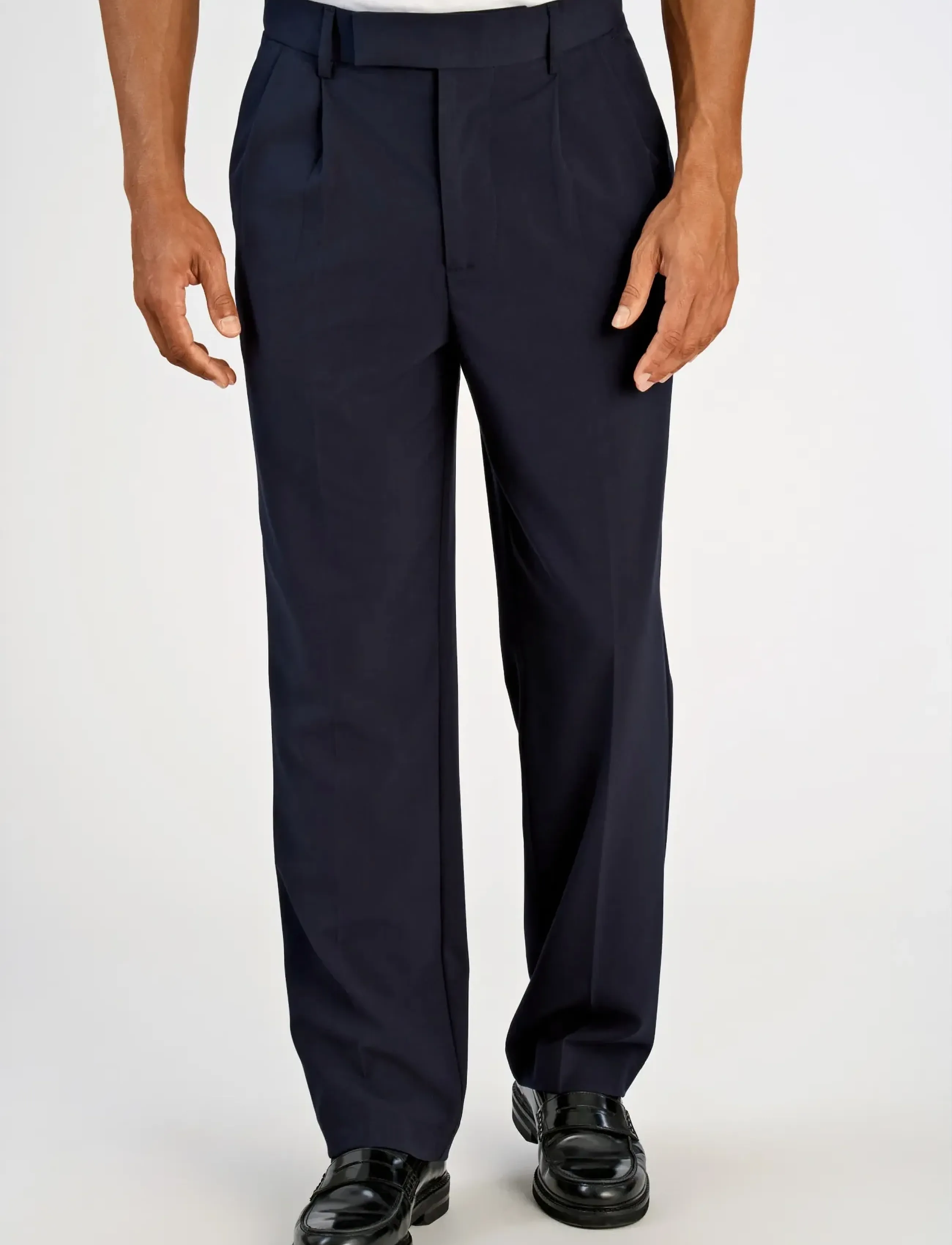 Lindbergh Relaxed straight leg formal pants - Riided - NAVY / navy
